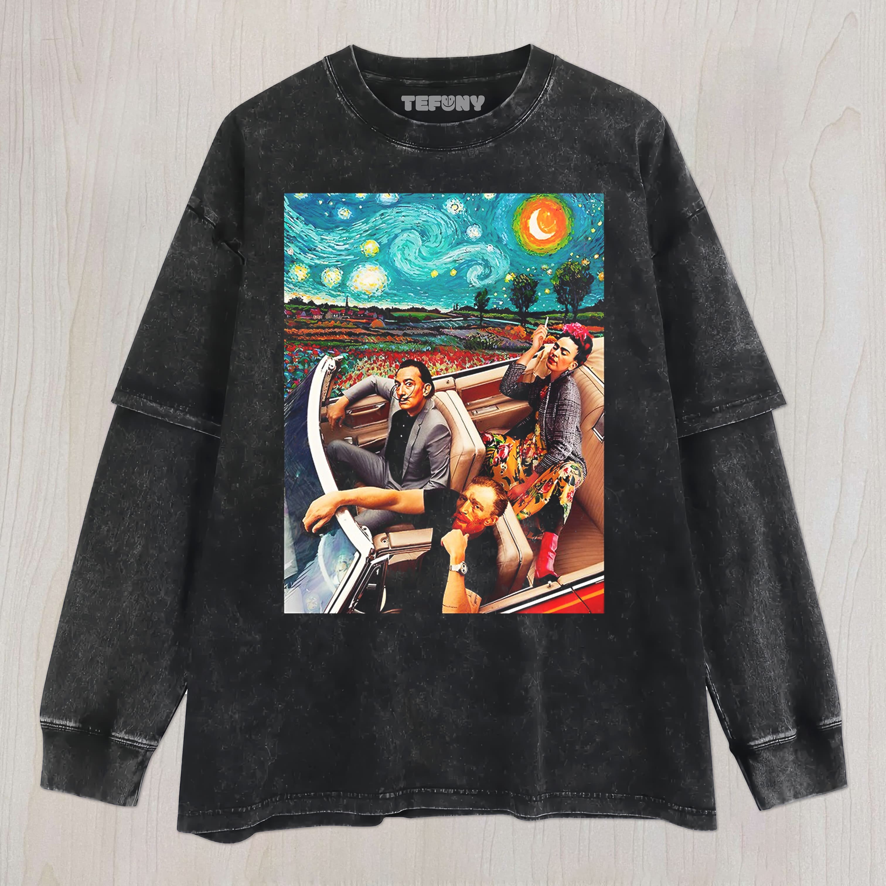STARRY NIGHT IN THE CAR UNISEX TEE, TANK TOP, LAYERED LS, SWEATSHIRT & HOODIE