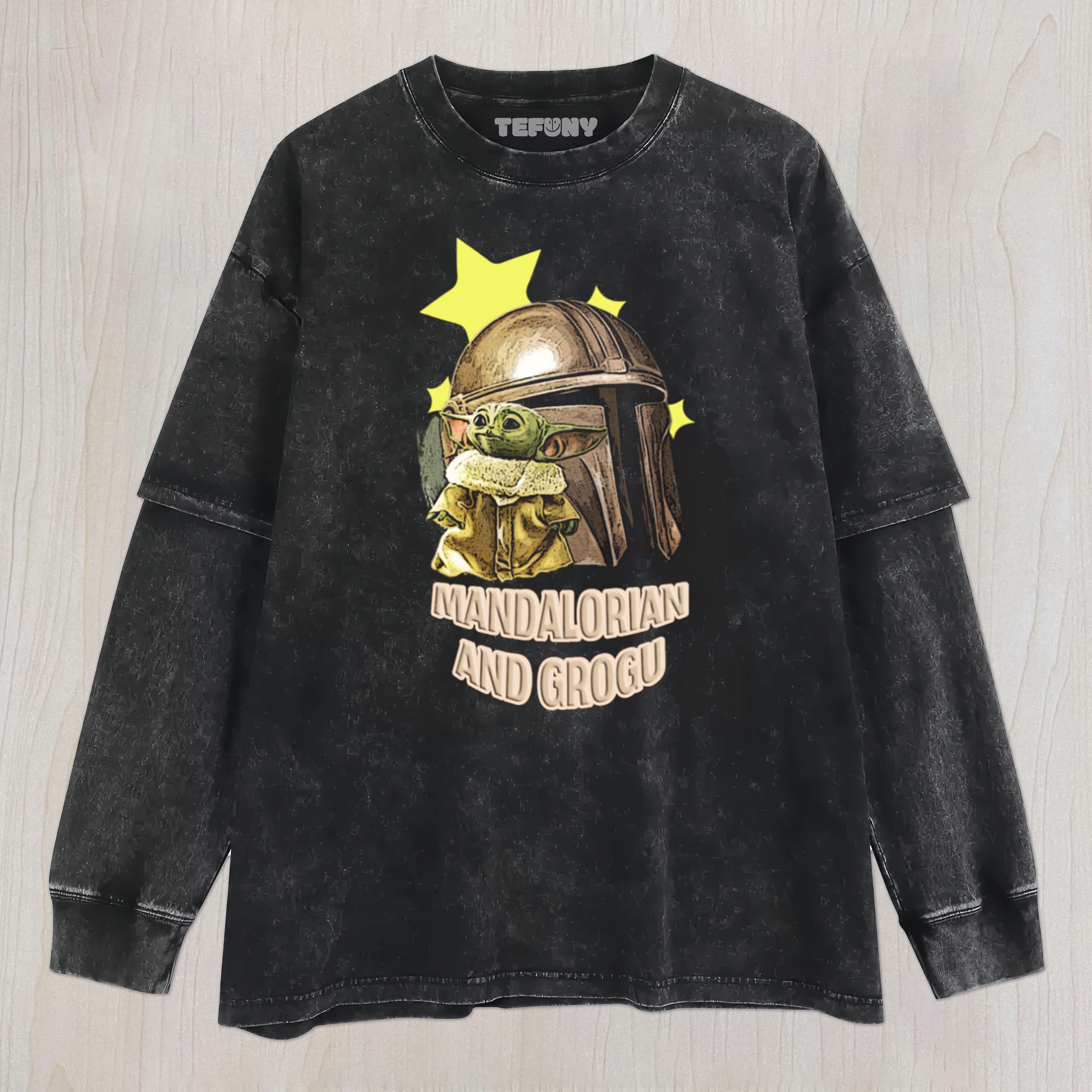 STAR WARS THE MANDALORIAN & GROGU UNISEX TEE, TANK TOP, LAYERED LS, SWEATSHIRT & HOODIE