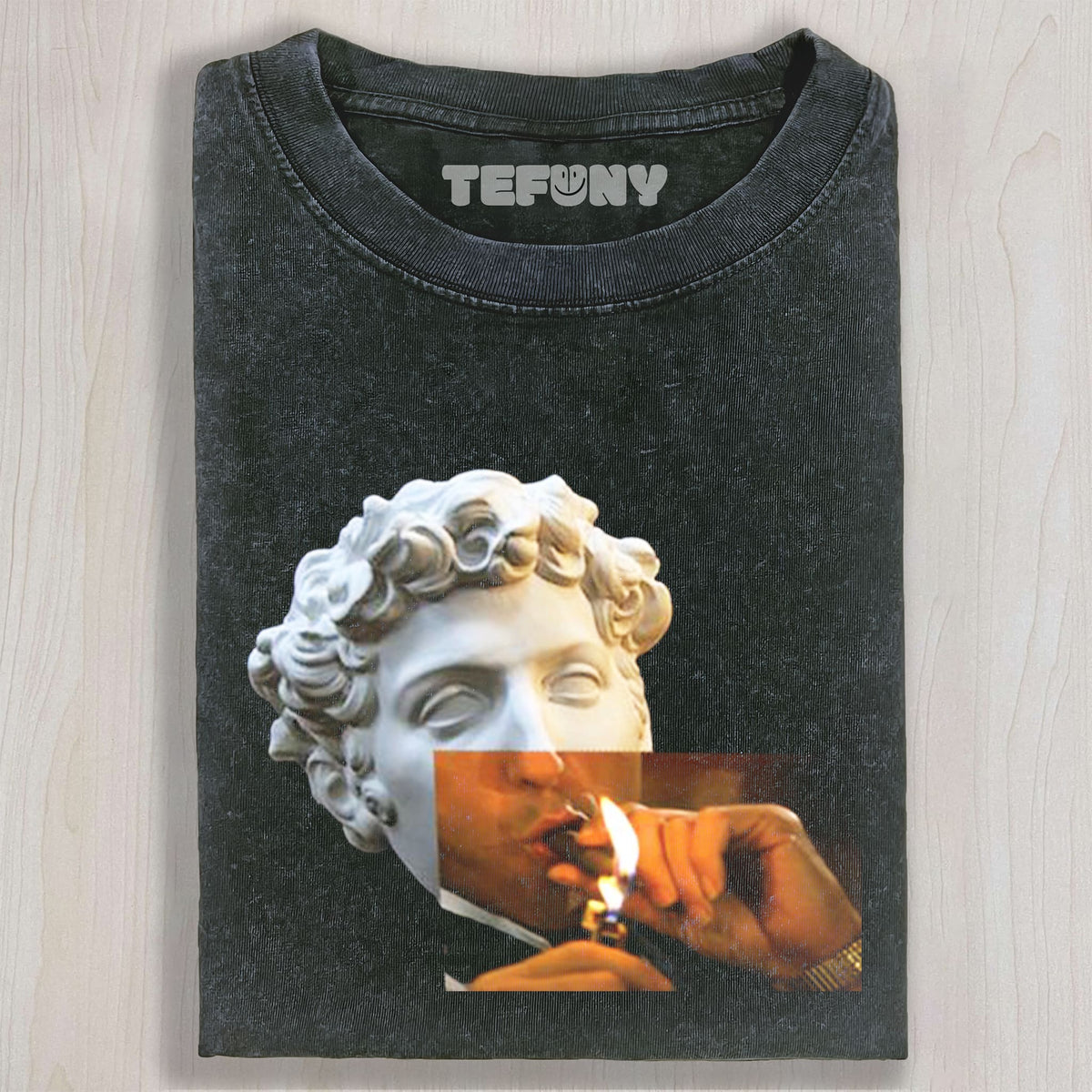 STATUE PARODIES SMOKING UNISEX TEE, TANK TOP, LAYERED LS, SWEATSHIRT & HOODIE