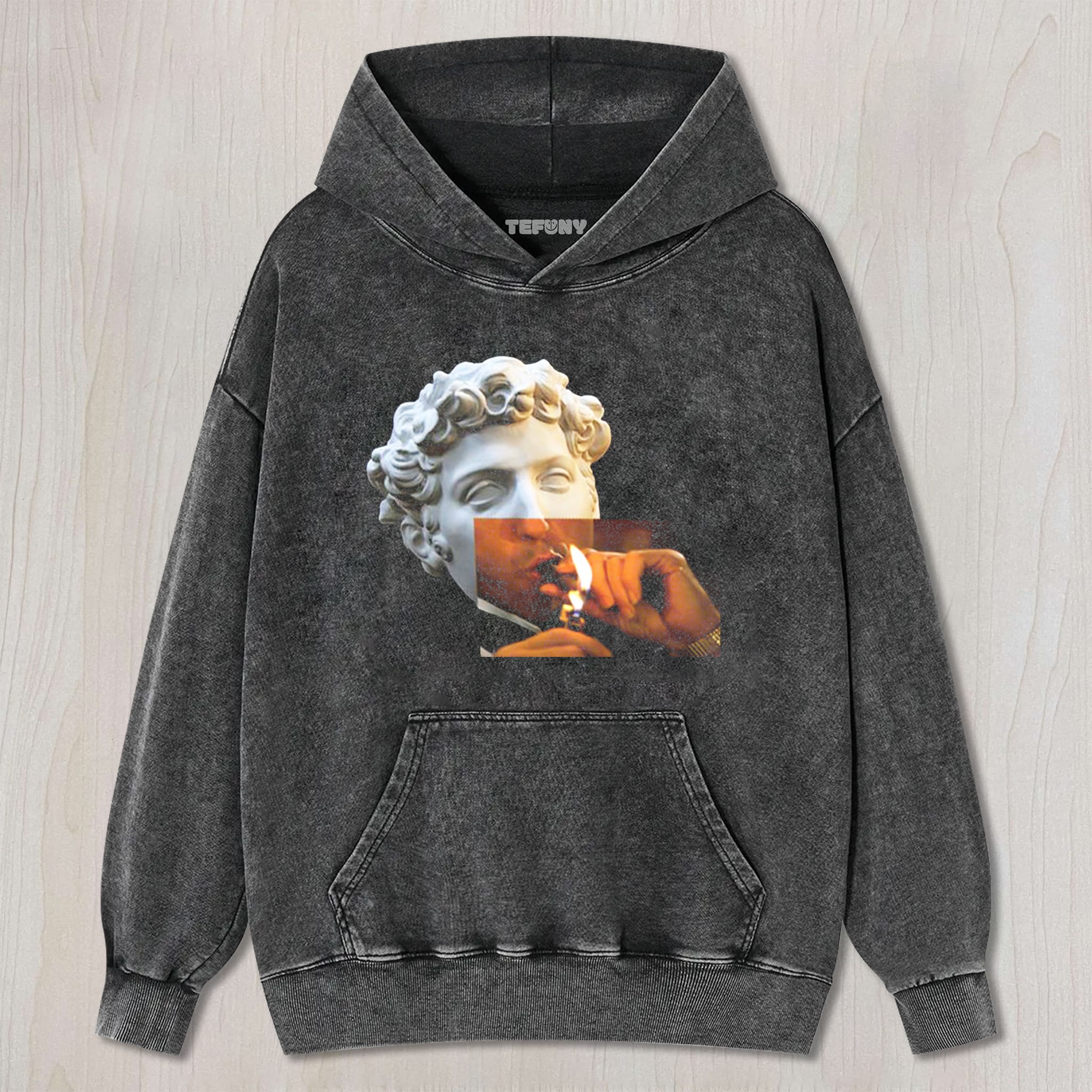 STATUE PARODIES SMOKING UNISEX TEE, TANK TOP, LAYERED LS, SWEATSHIRT & HOODIE