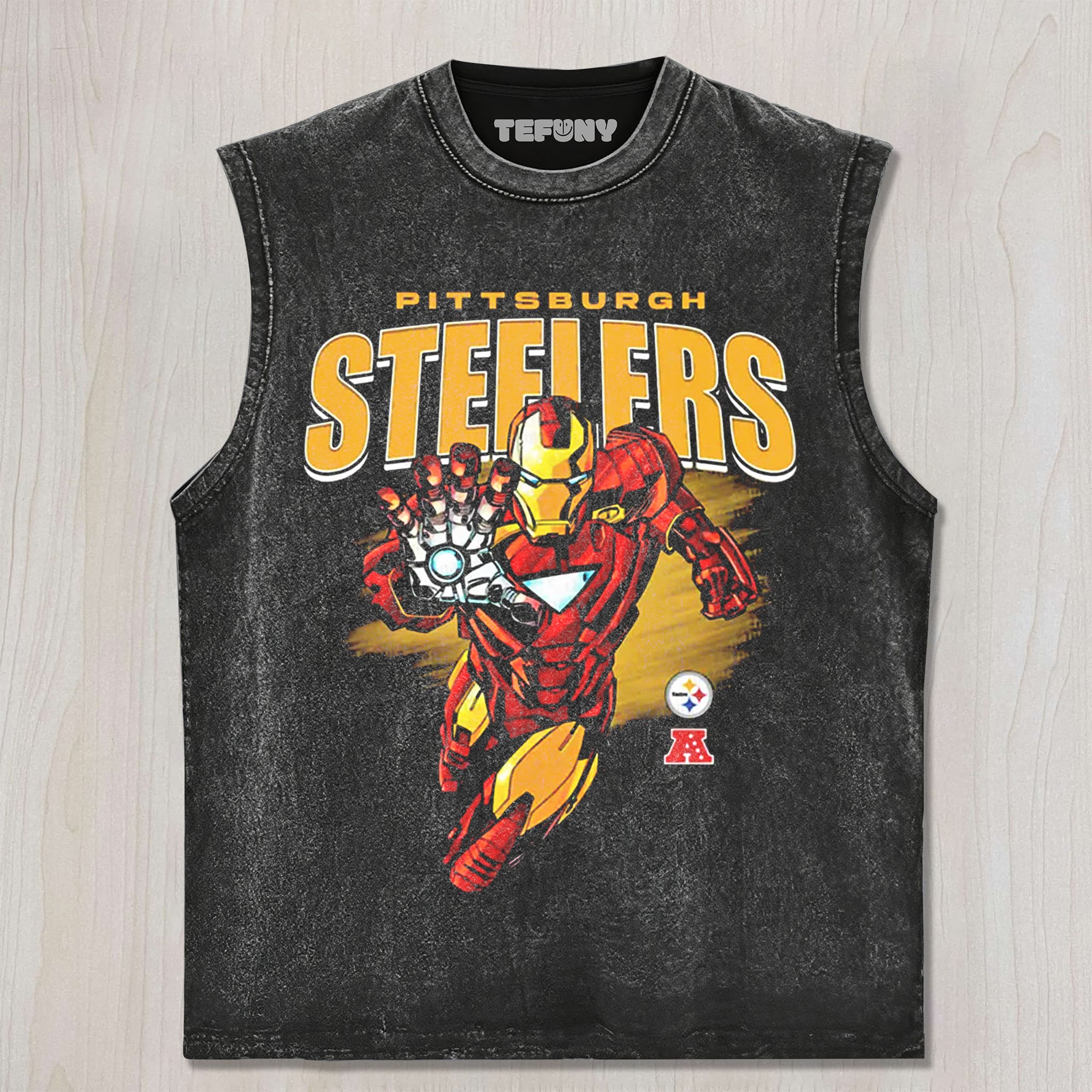 STEELERS & IRON MAN UNISEX TEE, TANK TOP, LAYERED LS, SWEATSHIRT & HOODIE