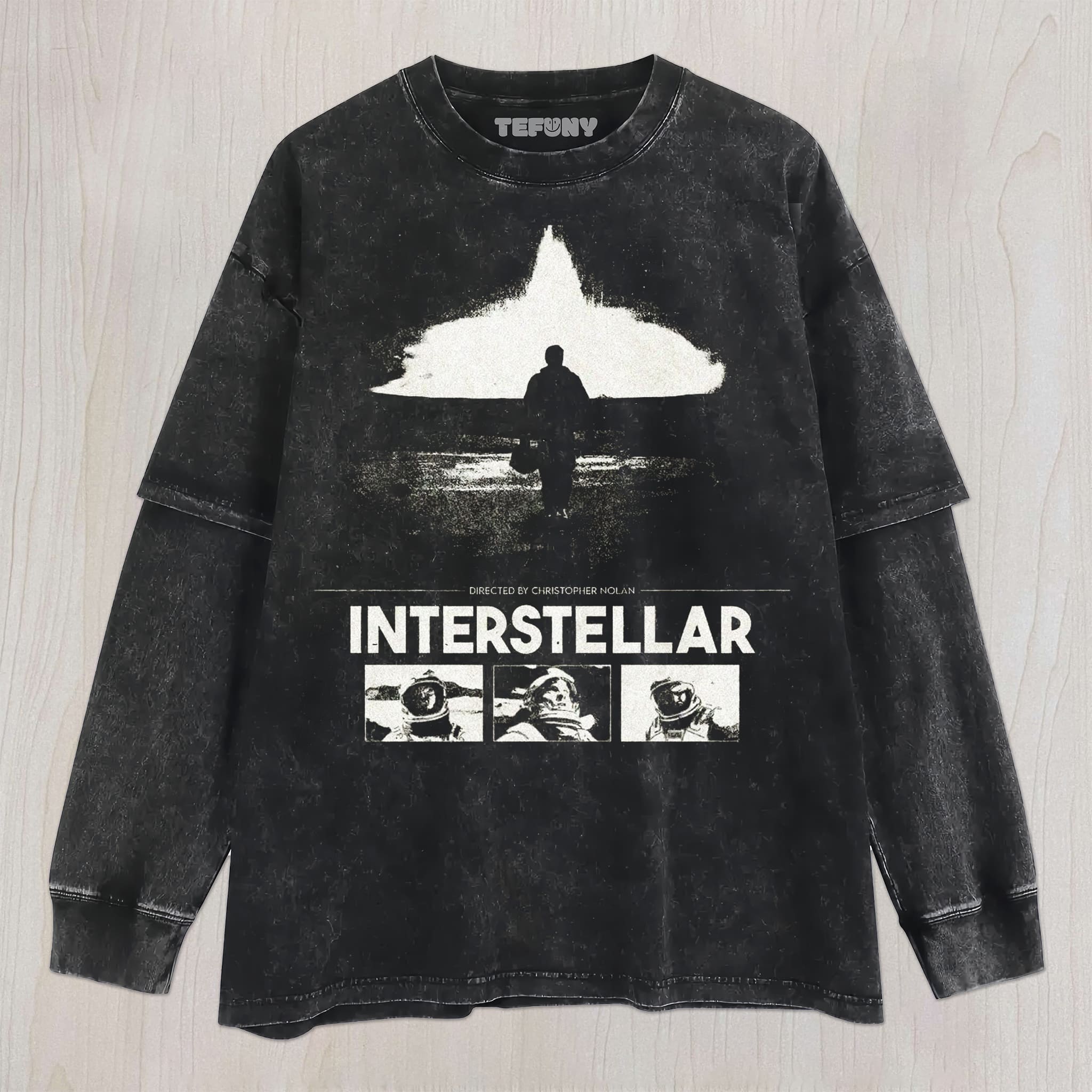 STELLAR FRONTIER VINTAGE WASHED SCI - FI MOVIE V4 UNISEX TEE, TANK TOP, LAYERED LS, SWEATSHIRT & HOODIE