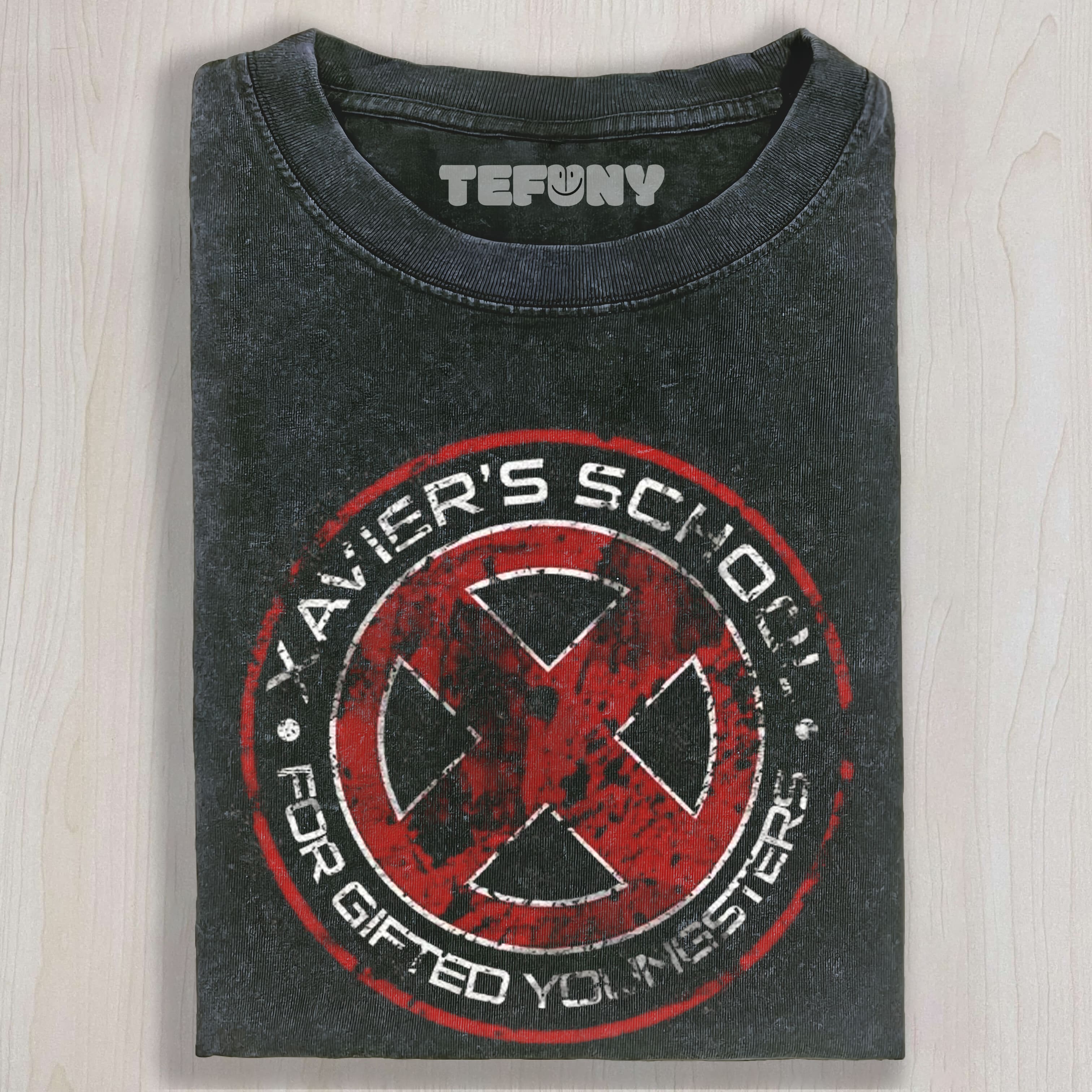 SUPERHERO SCHOOL LOGO GRAPHIC WASHED UNISEX TEE, TANK TOP, LAYERED LS, SWEATSHIRT & HOODIE