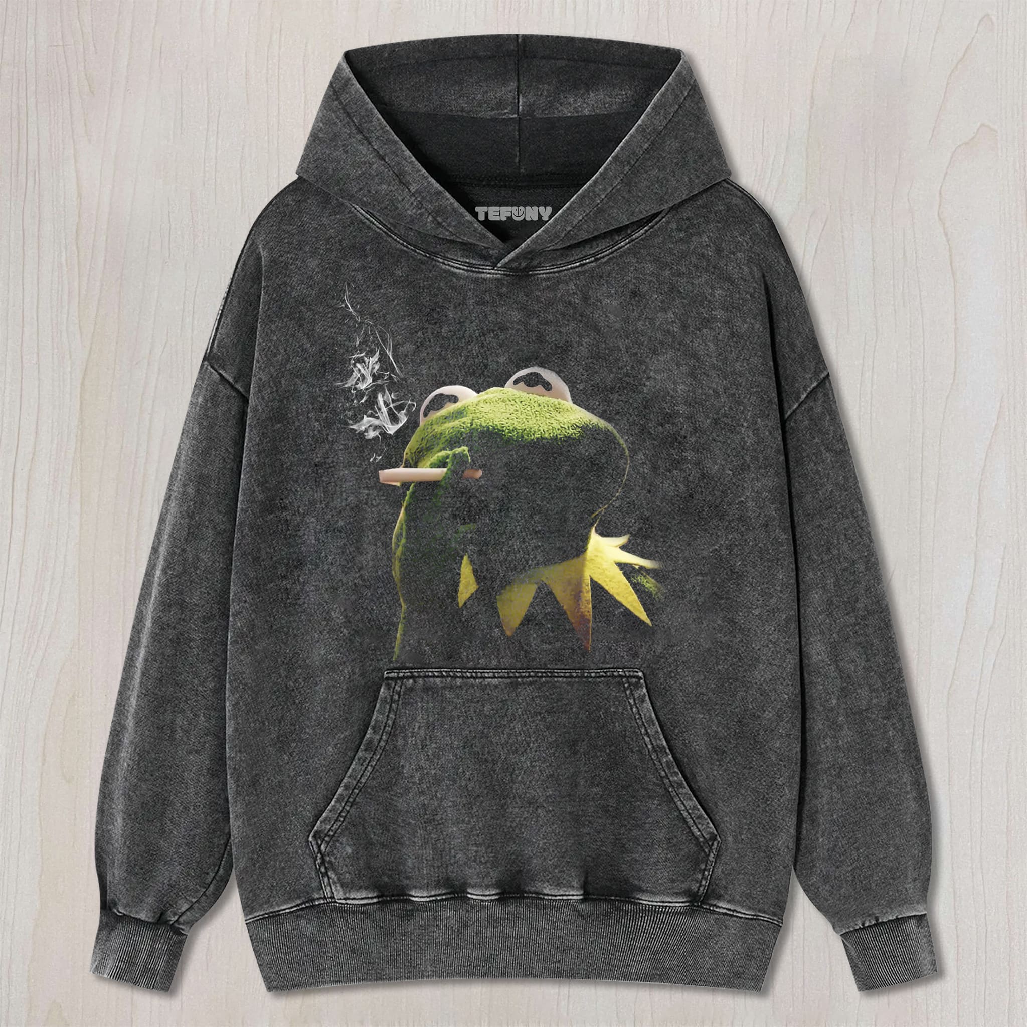 SMOKING KERMIT EDGY MUPPET UNISEX TEE, TANK TOP, LAYERED LS, SWEATSHIRT & HOODIE