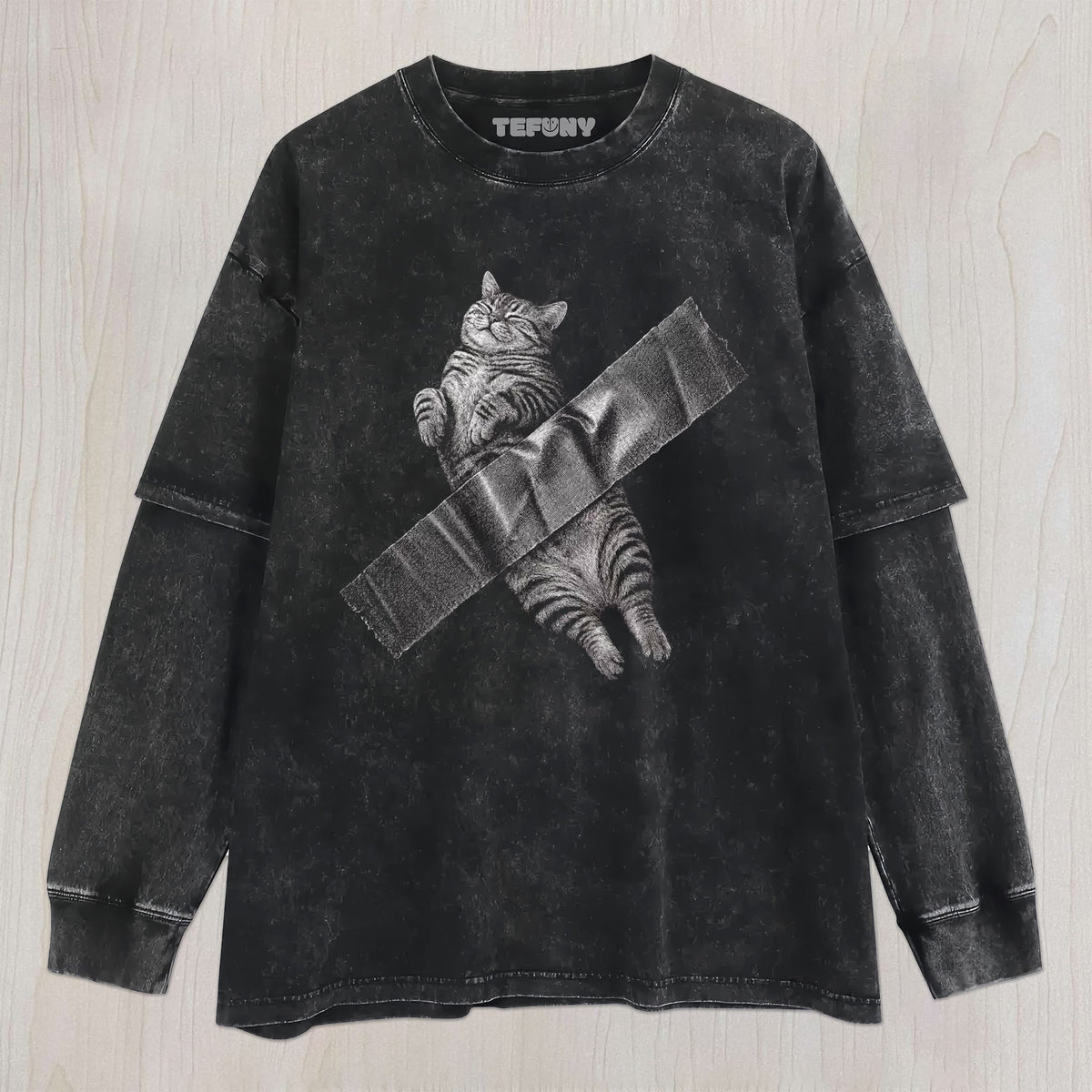 TAPED CAT T-SHIRT UNISEX TEE, TANK TOP, LAYERED LS, SWEATSHIRT & HOODIE