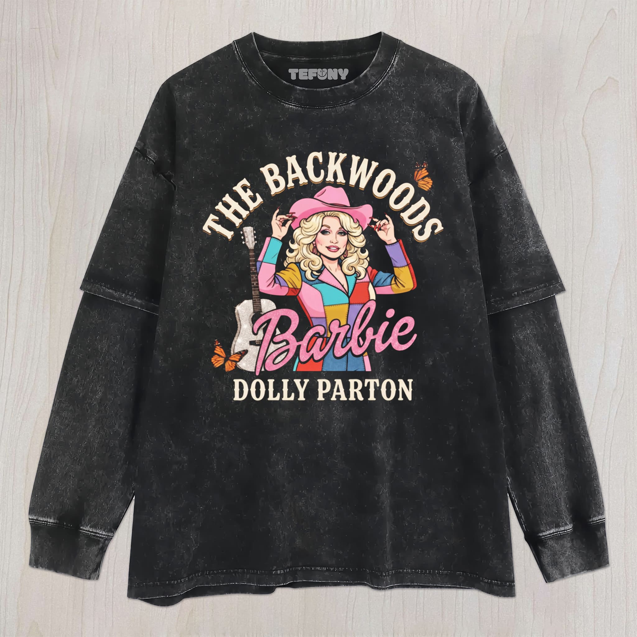THE BACKWOODS BARBIE DOLLY PARTON UNISEX TEE, TANK TOP, LAYERED LS, SWEATSHIRT & HOODIE