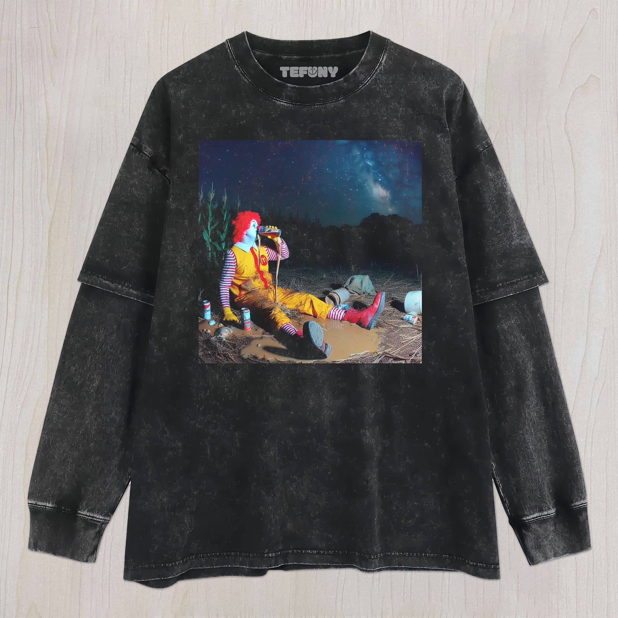 THE SAD CLOWN UNISEX TEE, TANK TOP, LAYERED LS, SWEATSHIRT & HOODIE