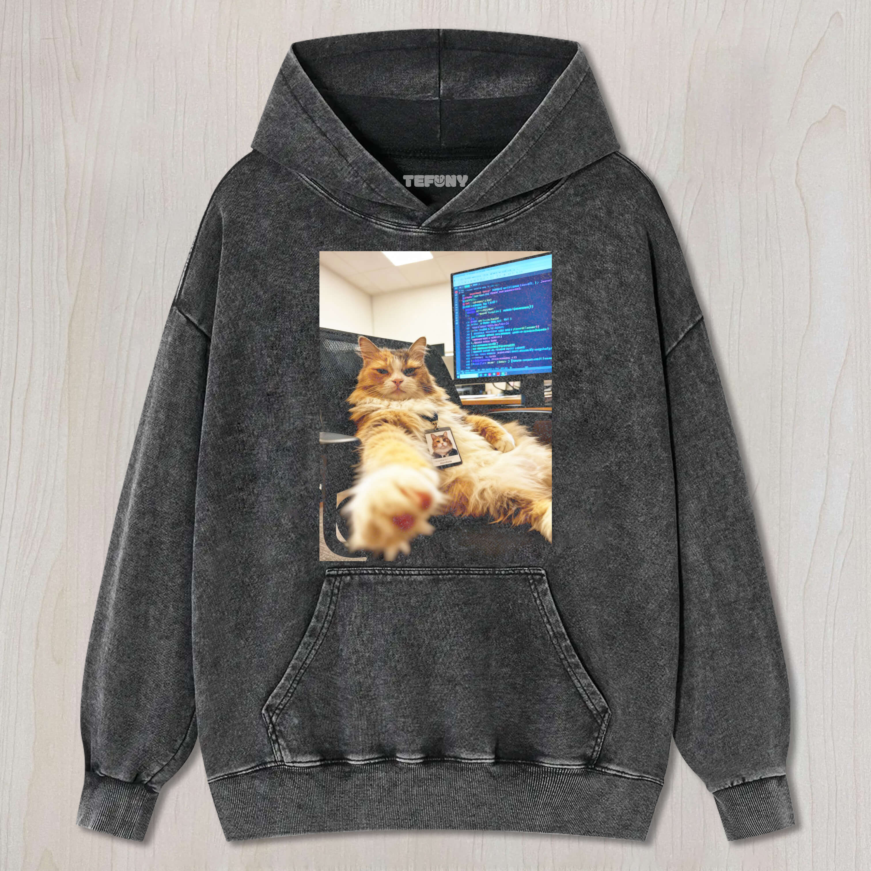 THE CAT IS AT WORK T-SHIRT