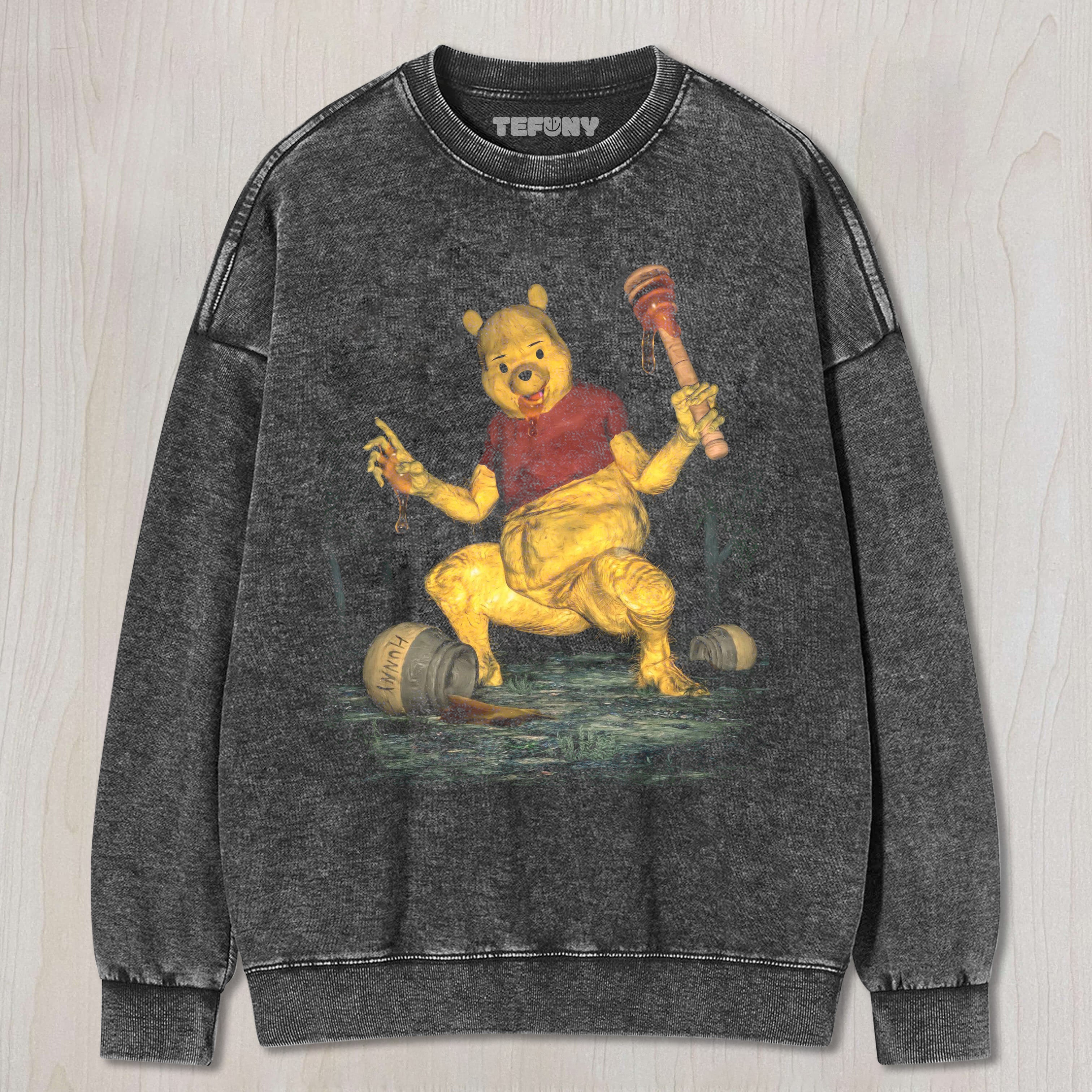 THE LEWD WINNIE THE POOH IS DRINKING HONEY T-SHIRT