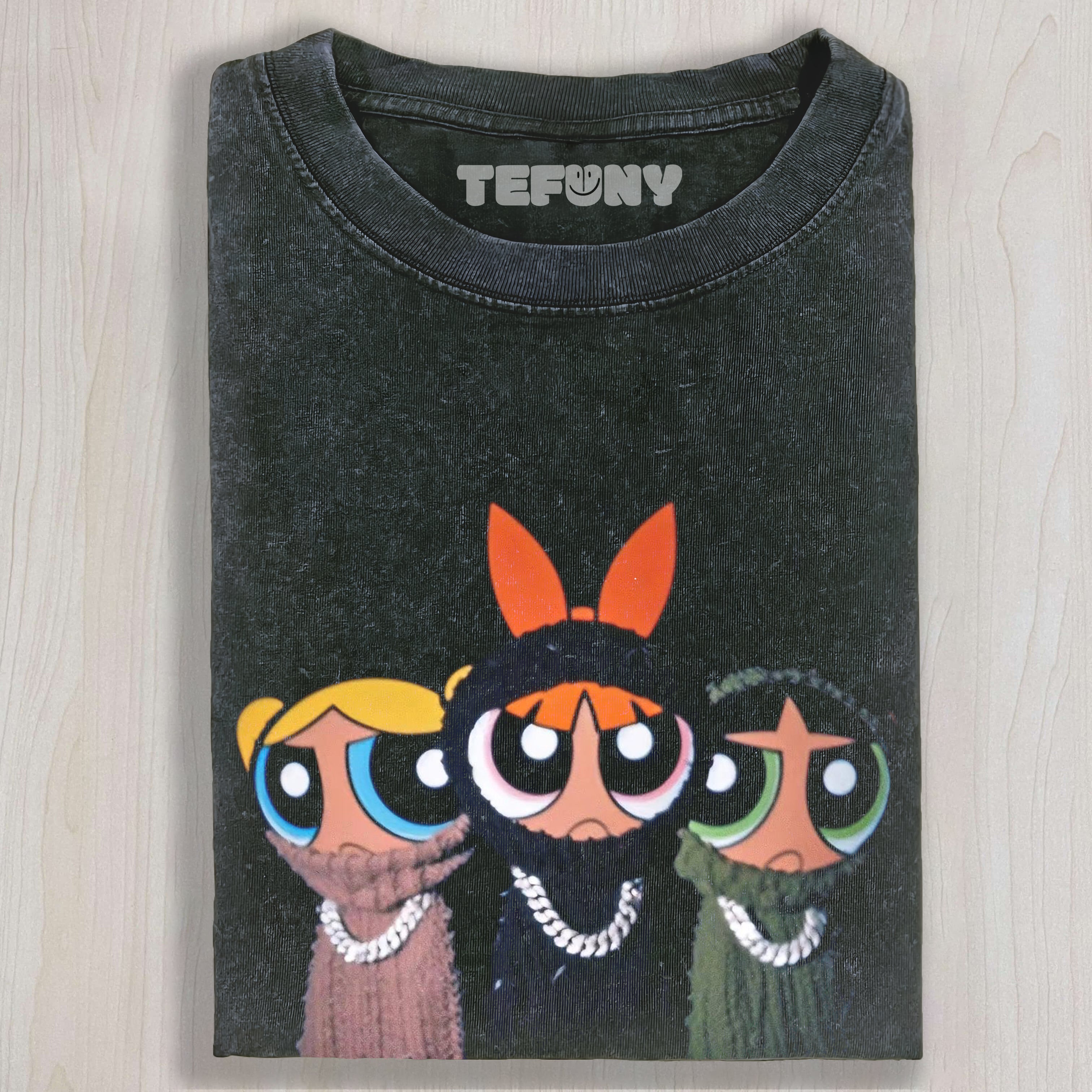THE POWERPUFF GIRLS WEARING SWEATERS T-SHIRT