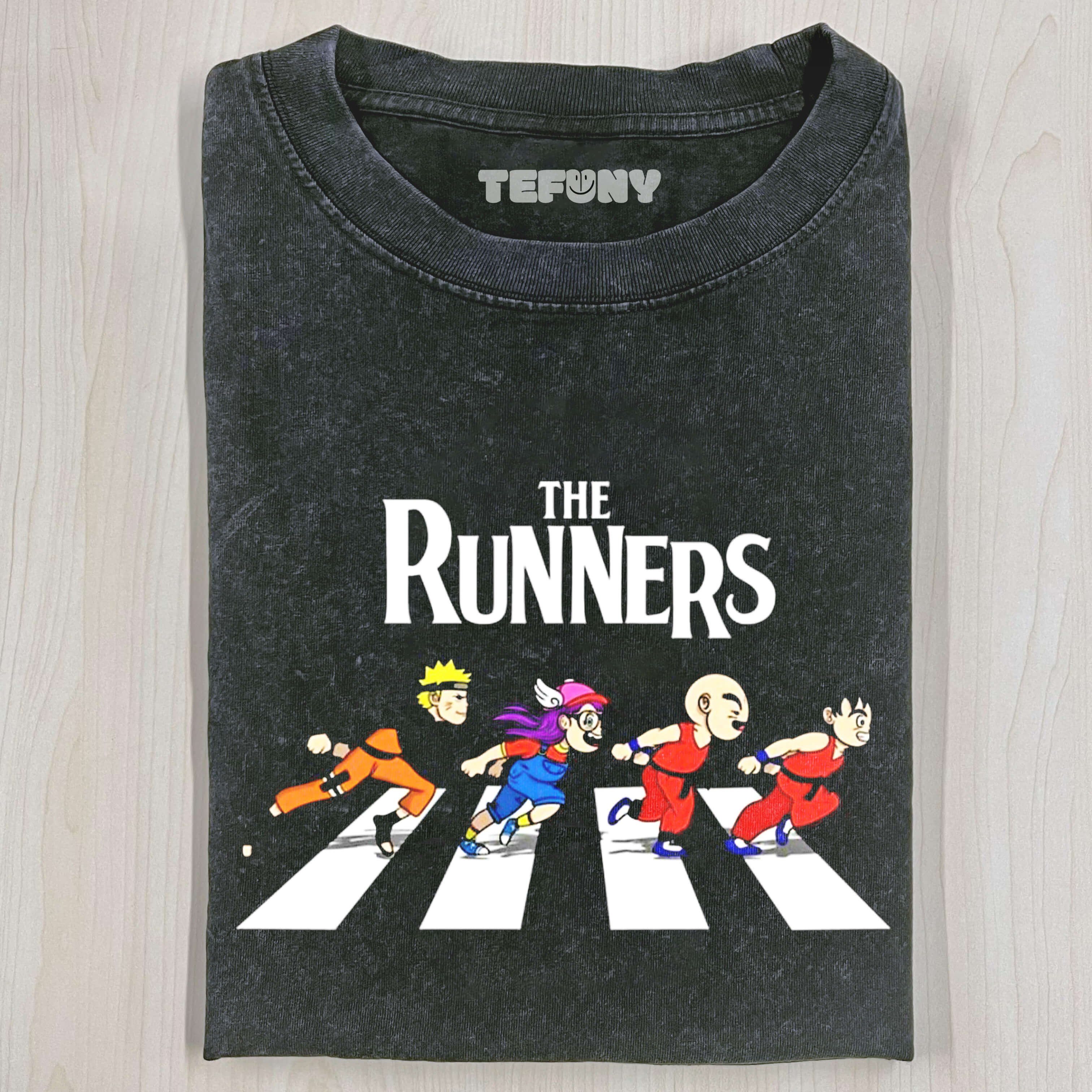 THE RUNNERS CROSSING THE ROAD T-SHIRT