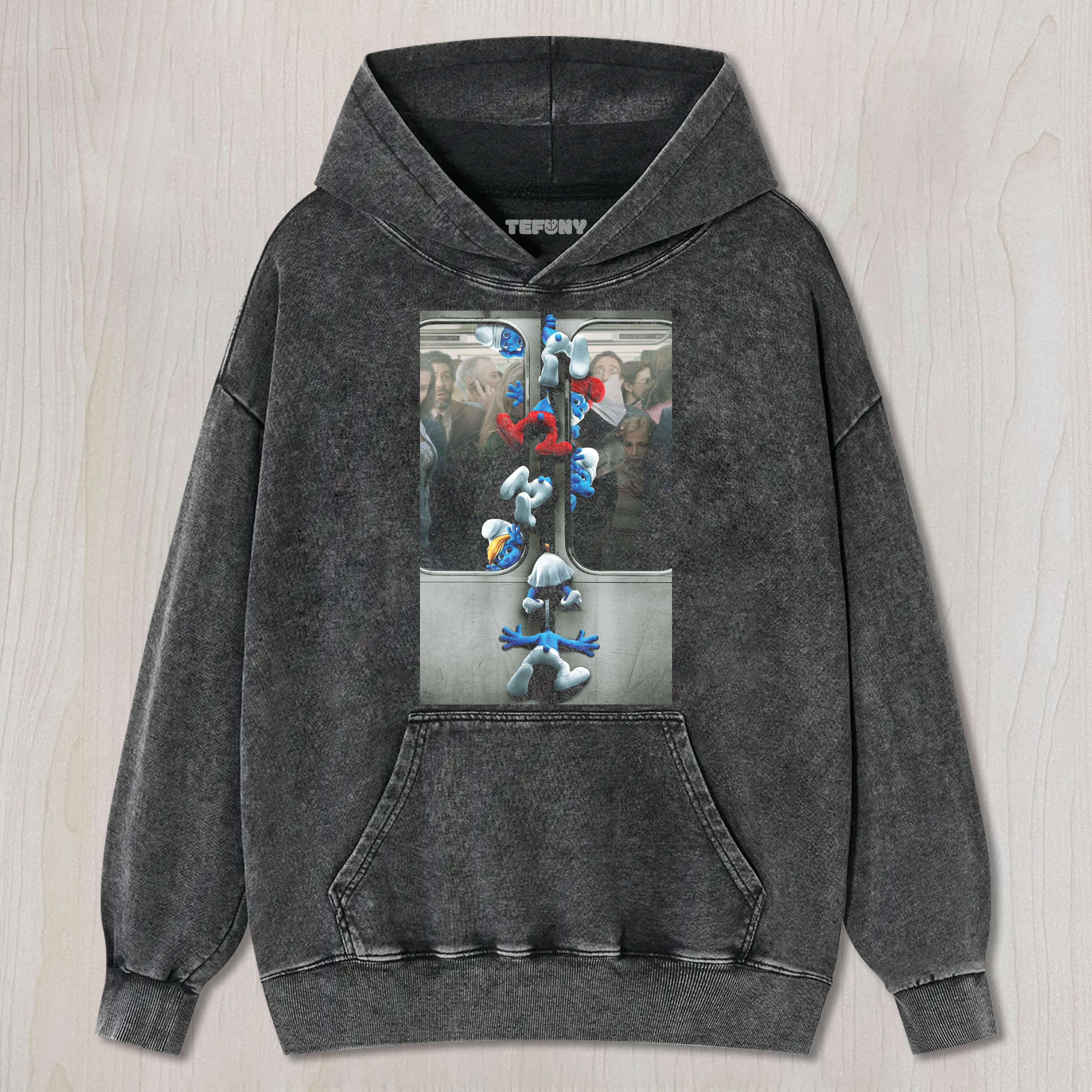 THE SMURFS ON THE SUBWAY T-SHIRT