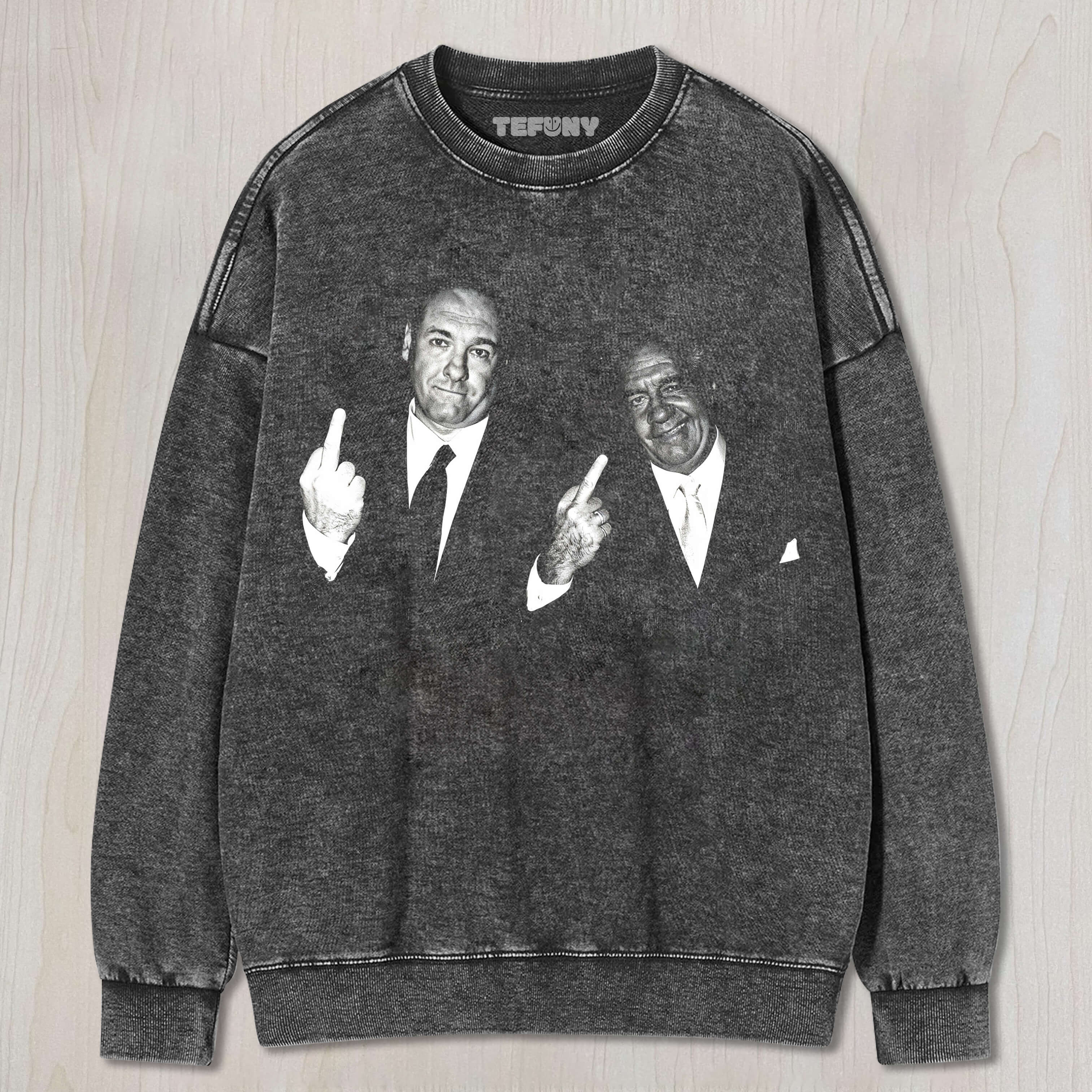 THE SOPRANOS GIVE THE MIDDLE FINGER TEE & SWEAT & HOOD