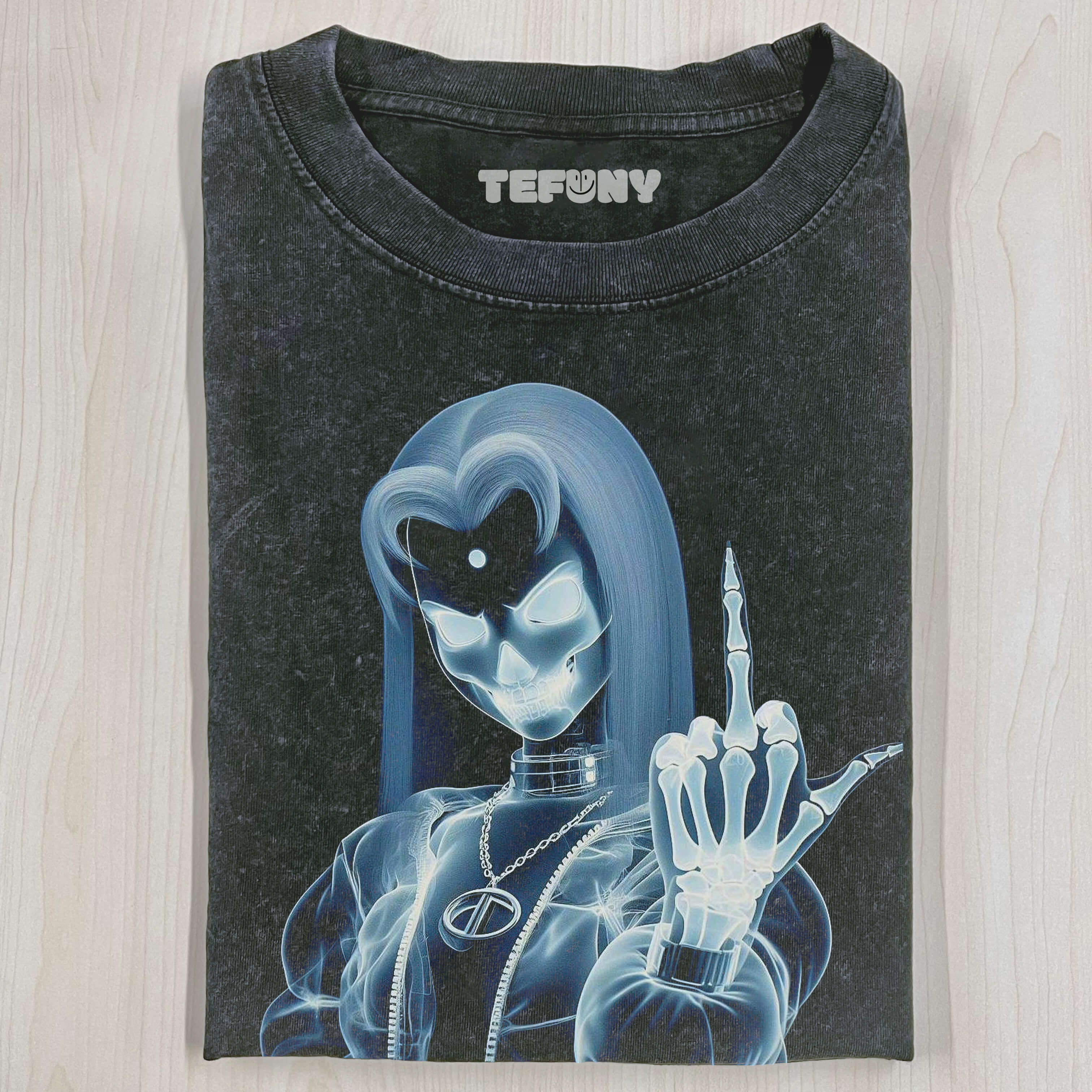 TRANSPARENT PERSON GIVING THE MIDDLE FINGER T-SHIRT