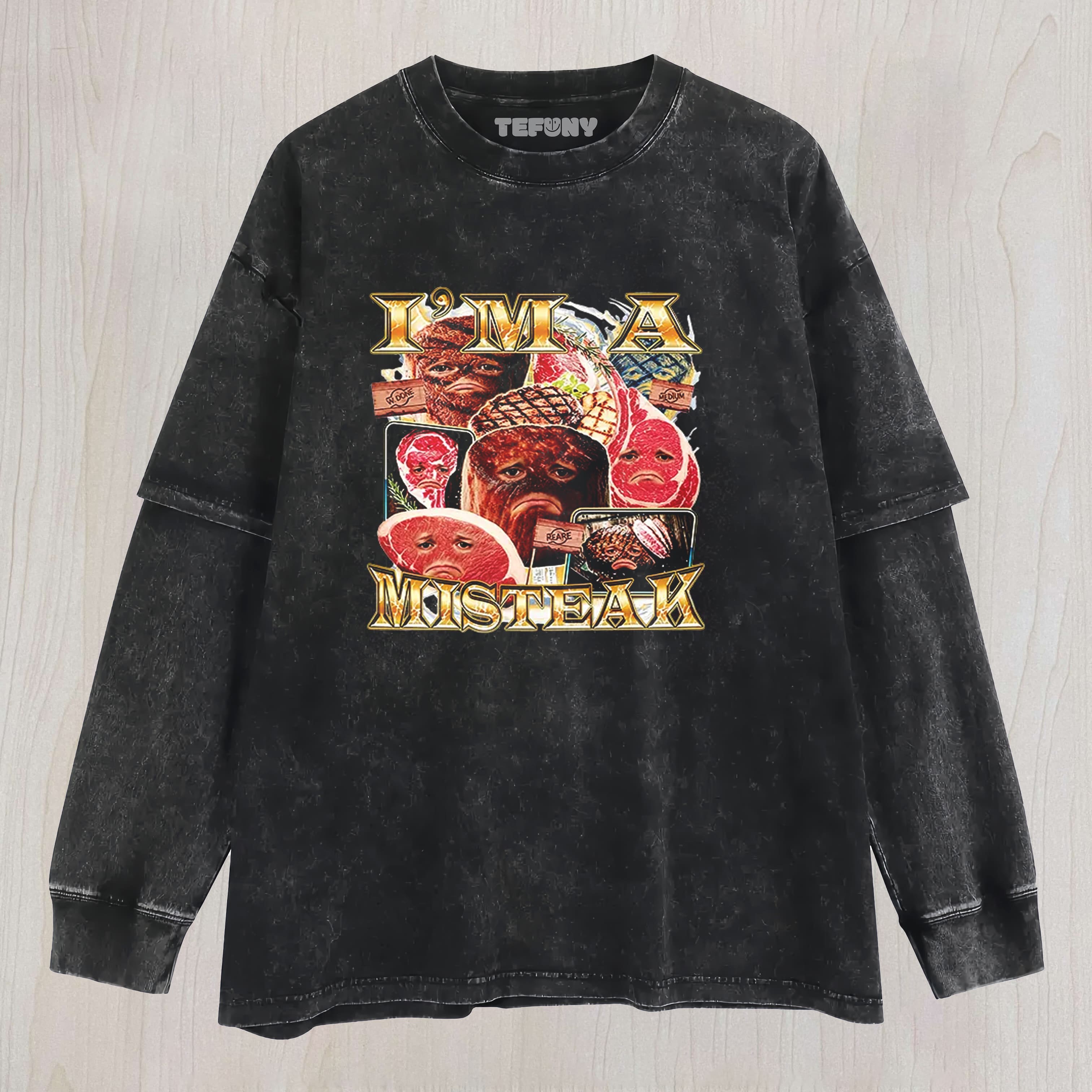 TOKYOCANVAS I'M A MISTEAK WASHED LAYERED LONG SLEEVE
