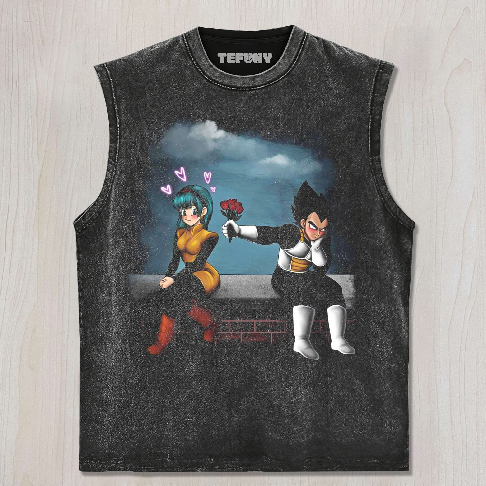 VEGETA AND BULMA UNISEX TEE, TANK TOP, LAYERED LS, SWEATSHIRT & HOODIE