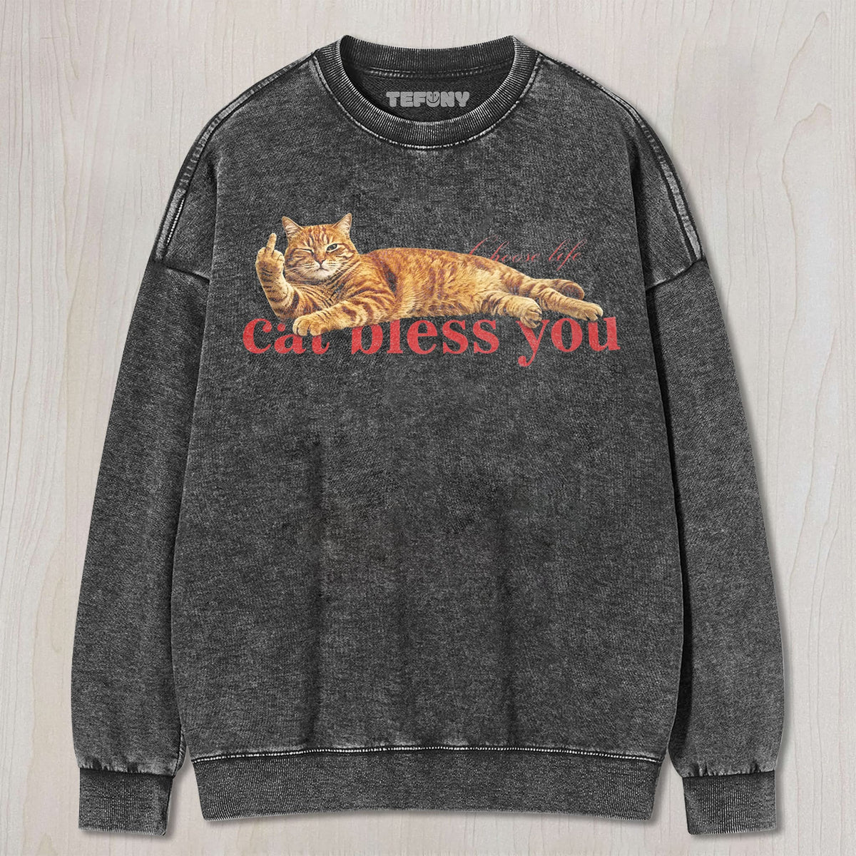 WACKY CAT FAITH FUNNY MEME UNISEX TEE, TANK TOP, LAYERED LS, SWEATSHIRT & HOODIE