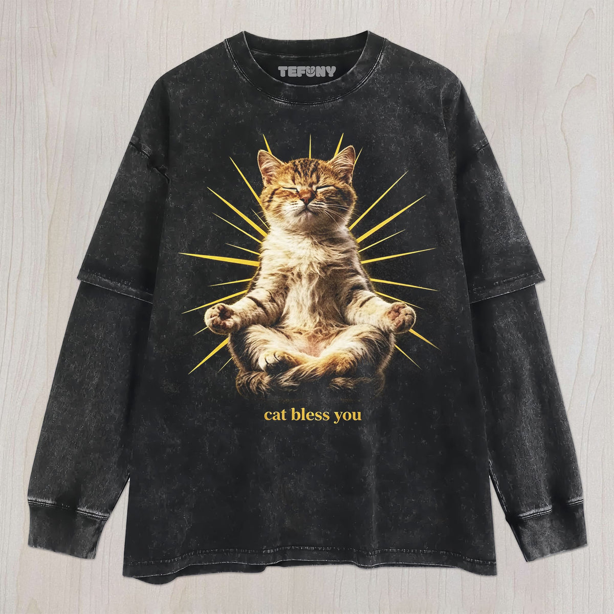 WACKY CAT FAITH FUNNY MEME V2 UNISEX TEE, TANK TOP, LAYERED LS, SWEATSHIRT & HOODIE