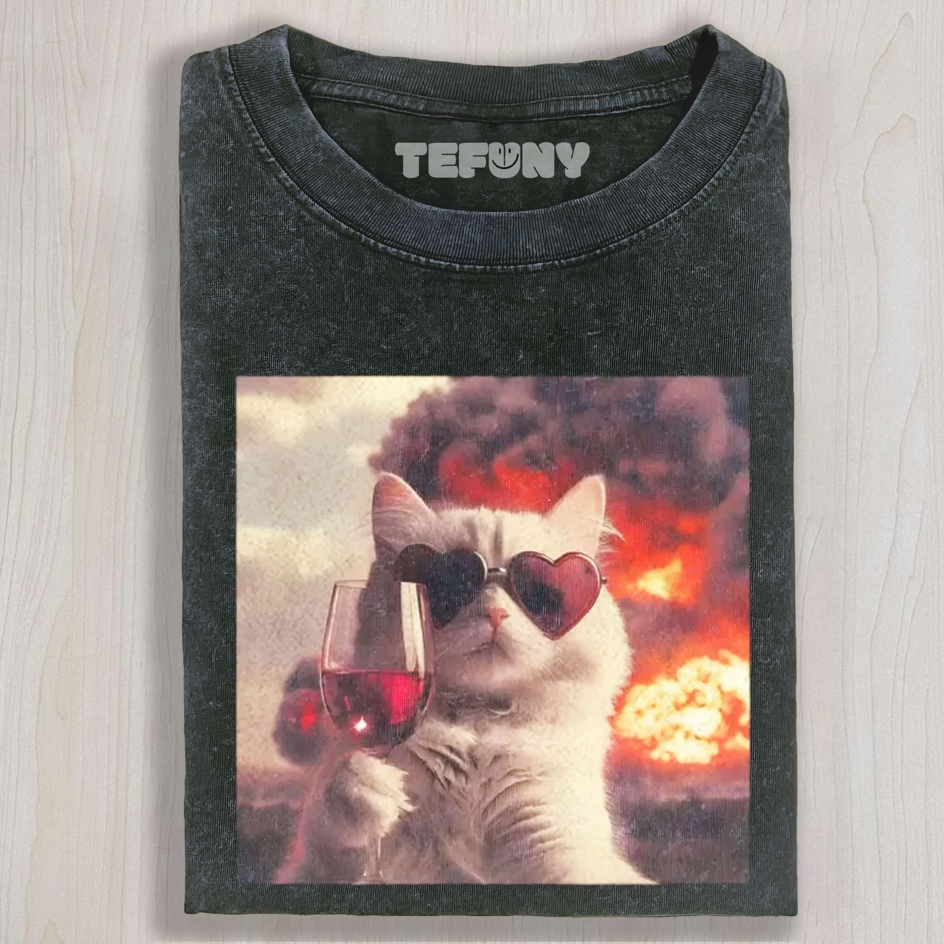 WACKY CAT DRINK VINTAGE WASHED TEE & SWEAT & HOOD