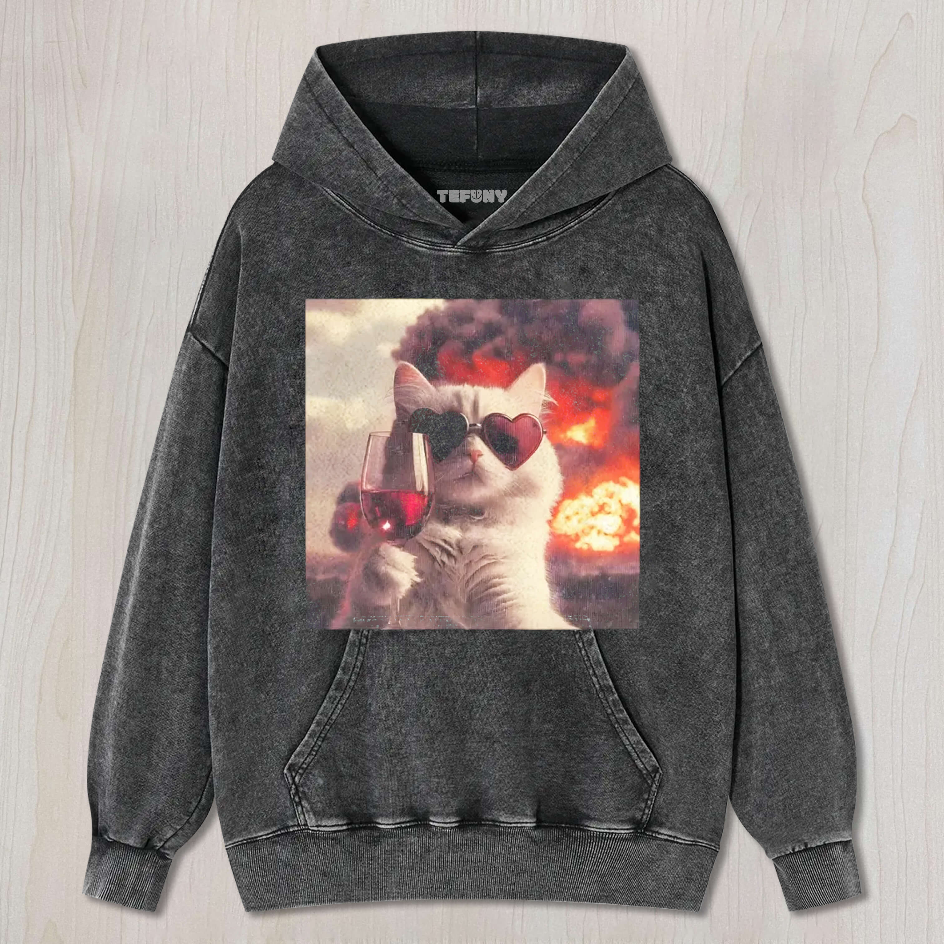 WACKY CAT DRINK VINTAGE WASHED TEE & SWEAT & HOOD