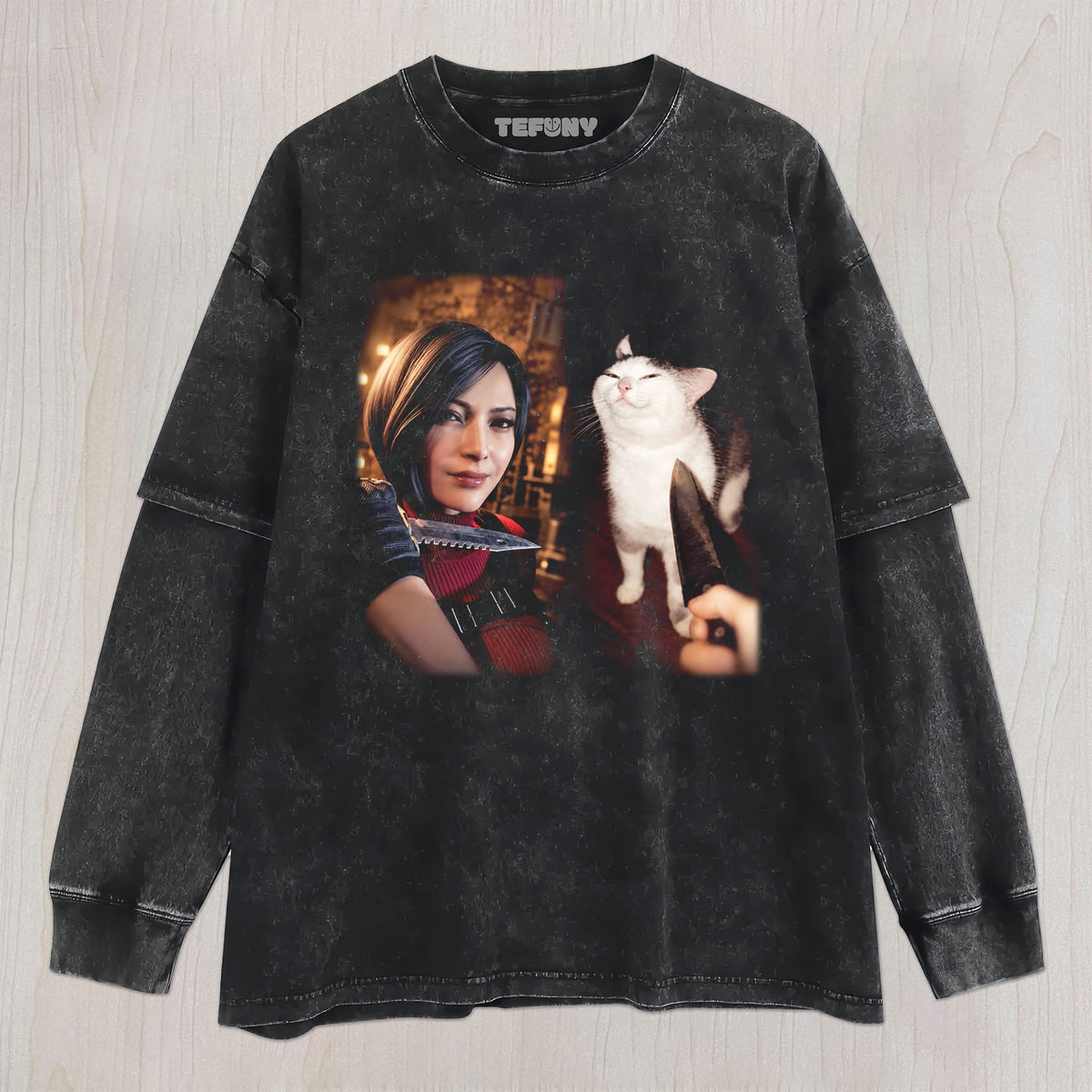 WANG & CAT MEME UNISEX TEE, TANK TOP, LAYERED LS, SWEATSHIRT & HOODIE