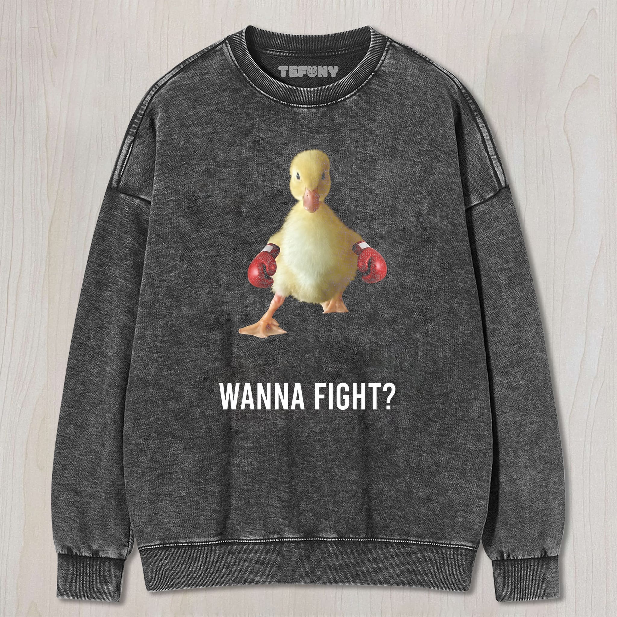 WANNA FIGHT DUCK MEME UNISEX TEE, TANK TOP, LAYERED LS, SWEATSHIRT & HOODIE