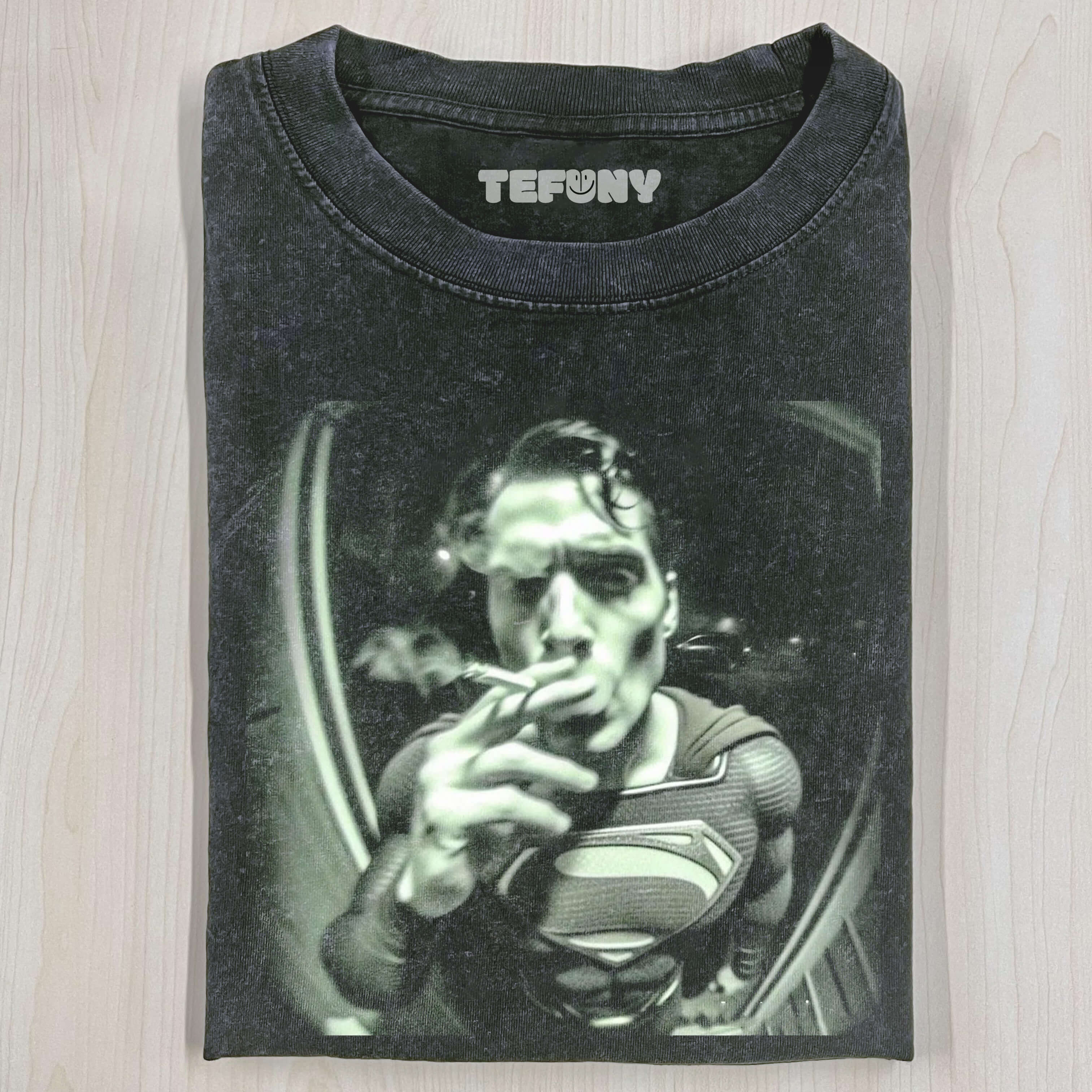 WASHED COTTON SUPERMAN T-SHIRT