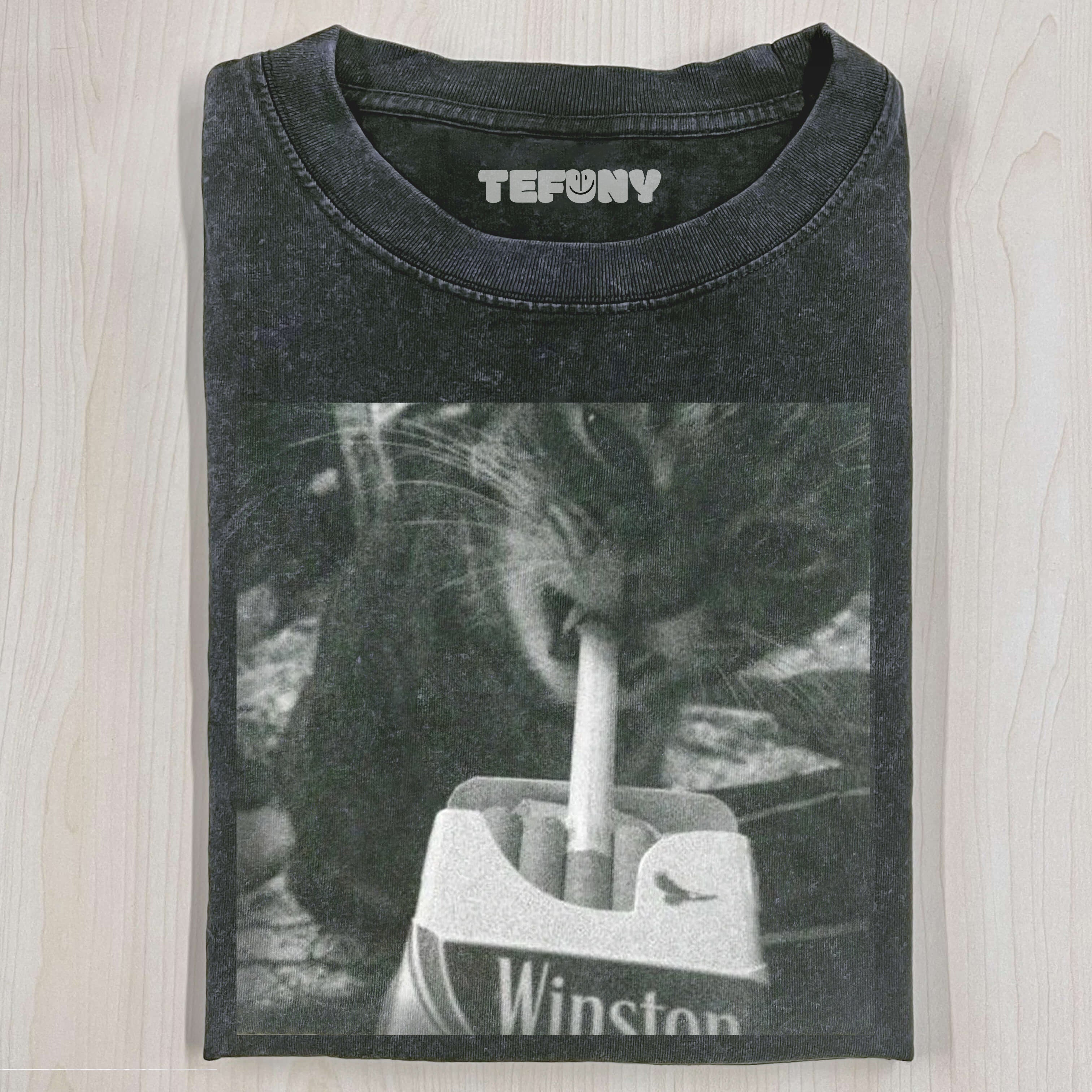 WASHED COTTON CAT V1 T-SHIRT
