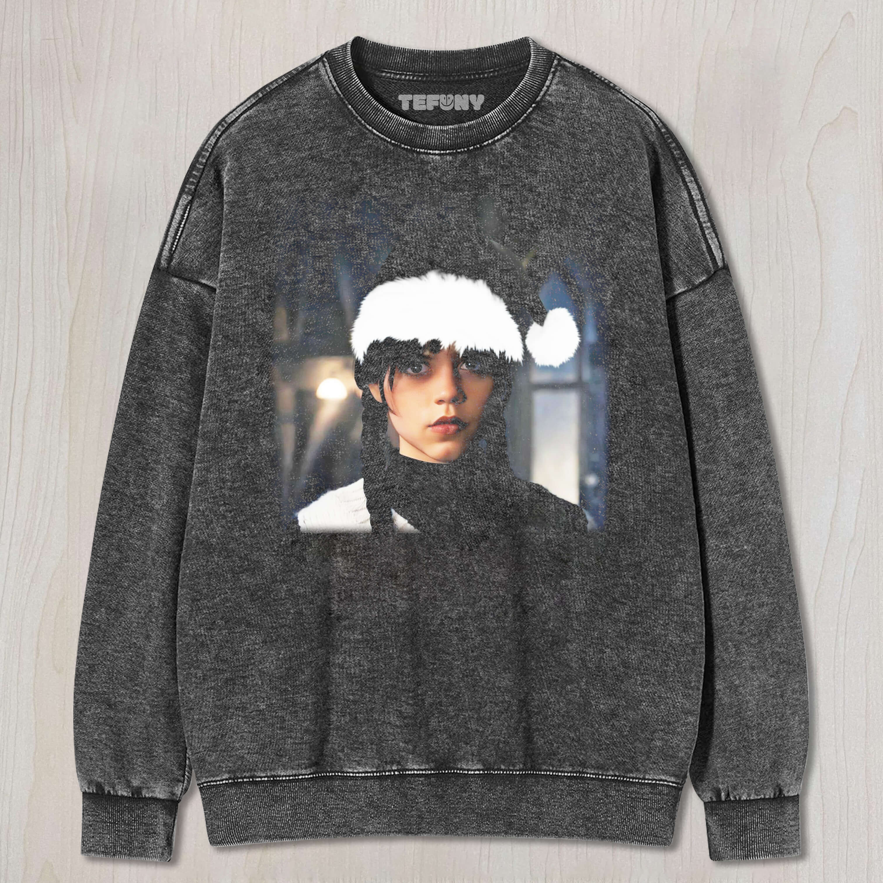 WEDNESDAY WAS WEARING A SANTA HAT TEE & SWEAT & HOOD