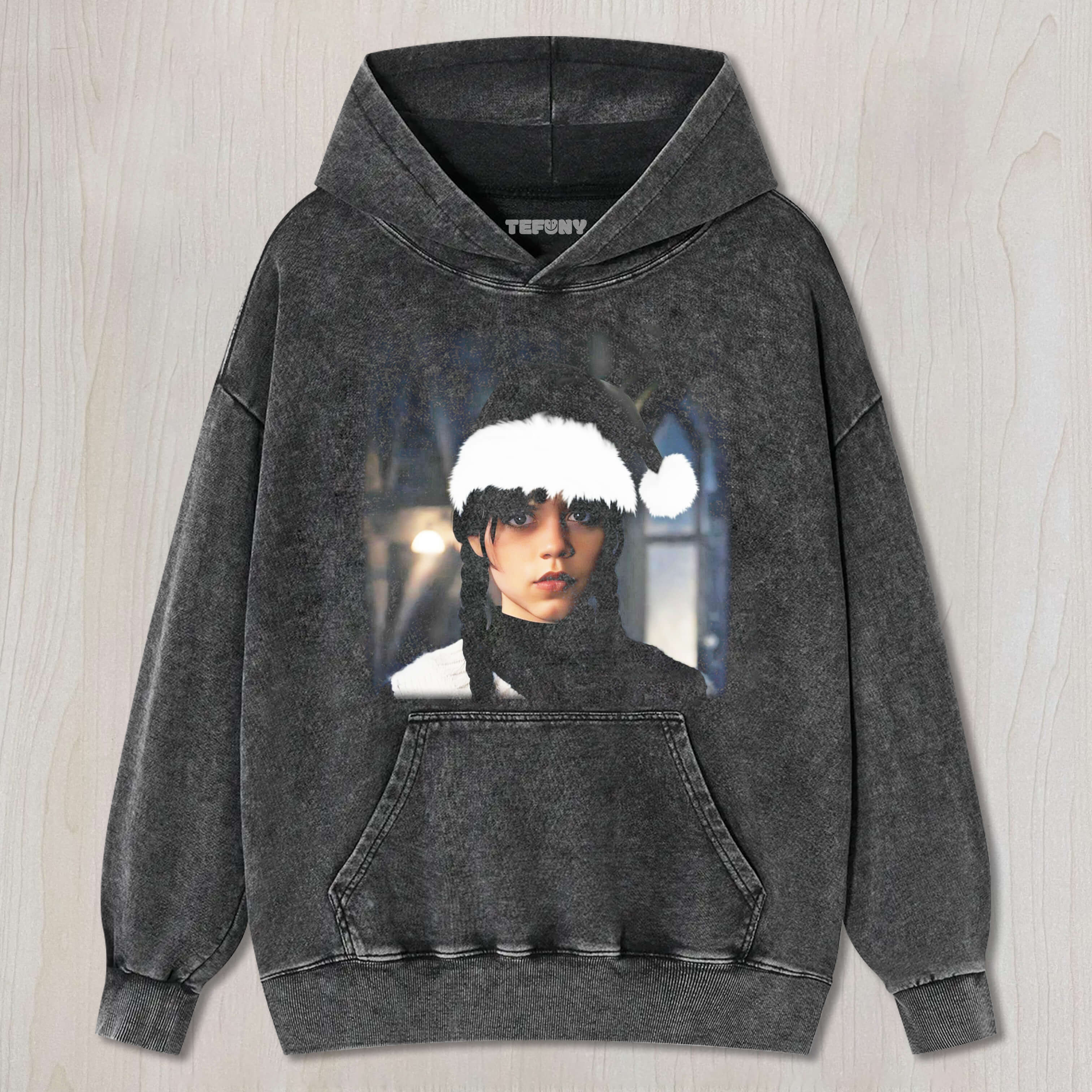 WEDNESDAY WAS WEARING A SANTA HAT TEE & SWEAT & HOOD