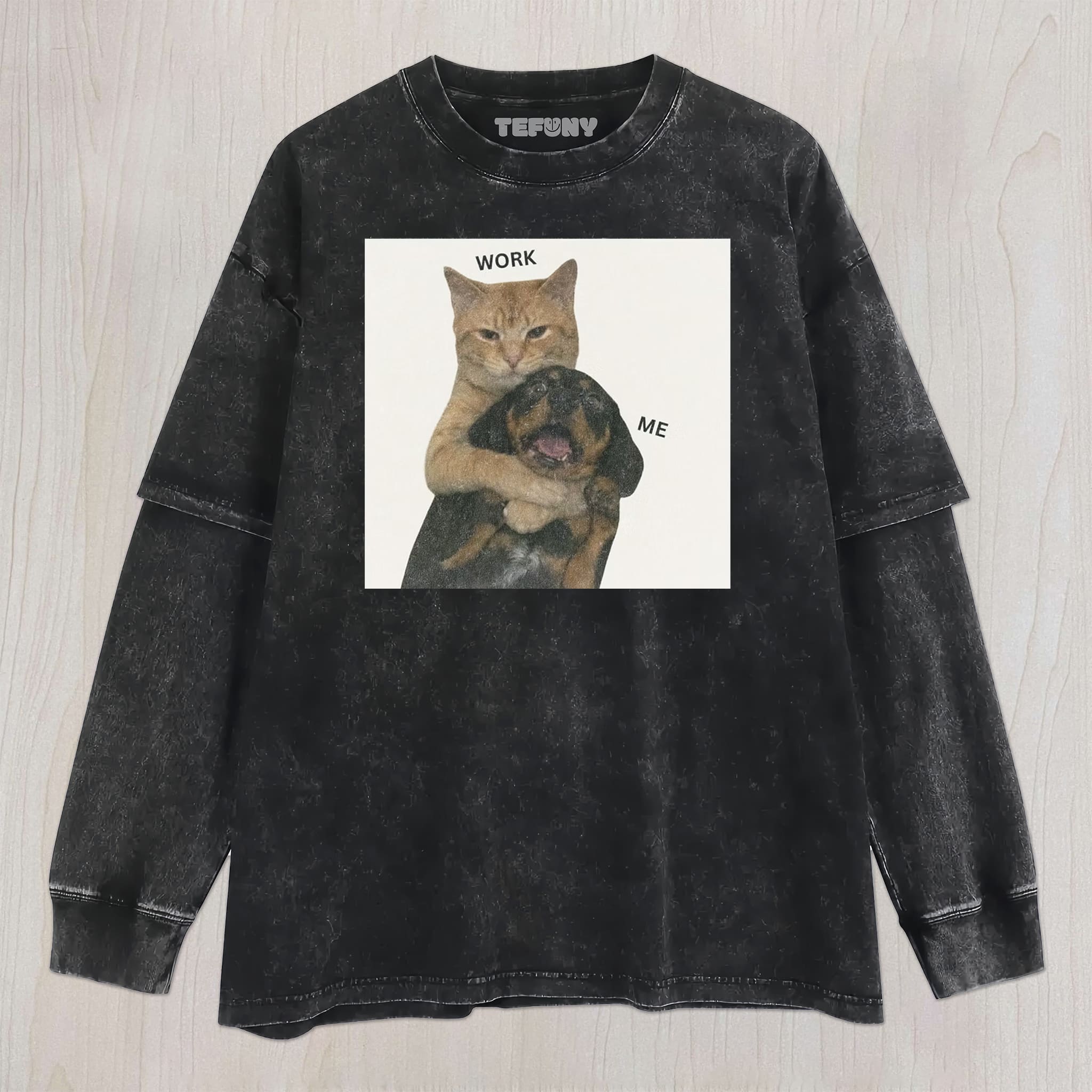 WORKING CAT FUNNY MEME UNISEX TEE, TANK TOP, LAYERED LS, SWEATSHIRT & HOODIE