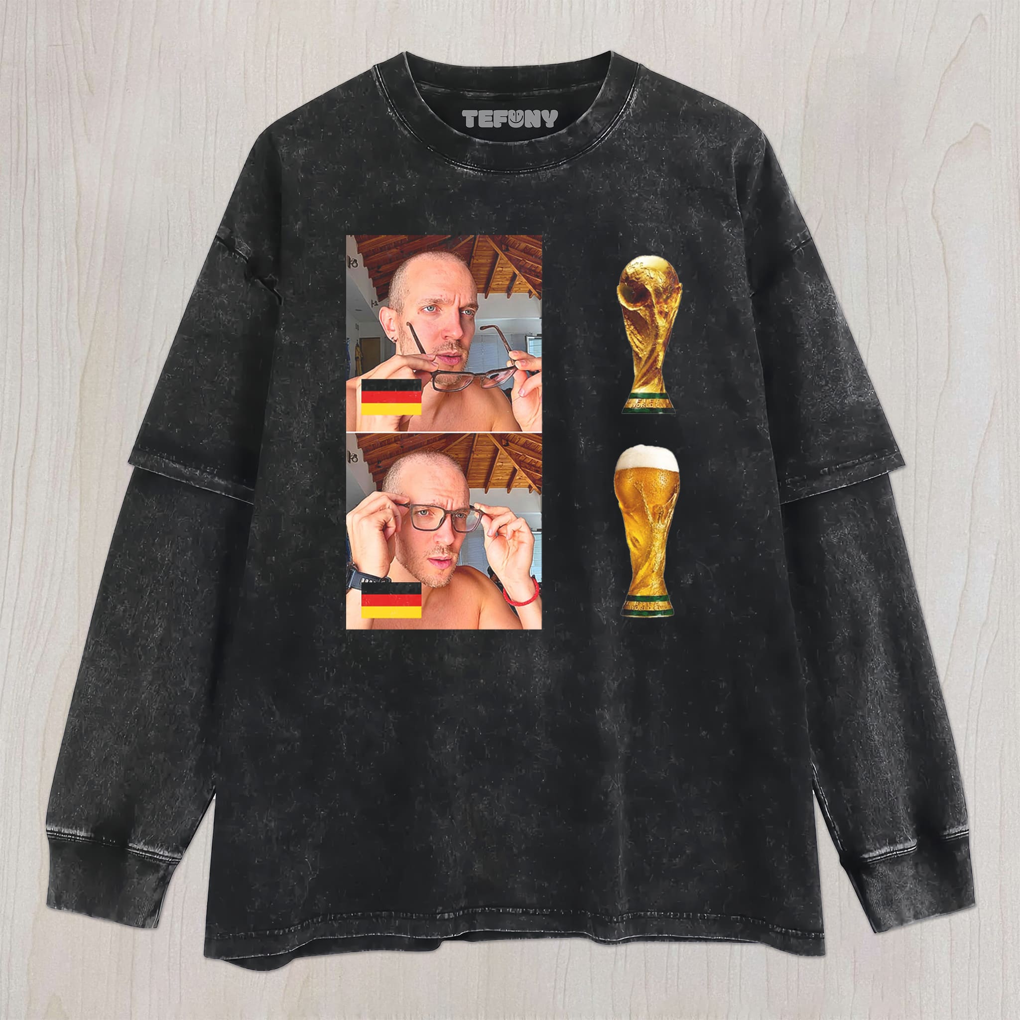 WORLD CUP FUNNY MEME UNISEX TEE, TANK TOP, LAYERED LS, SWEATSHIRT & HOODIE