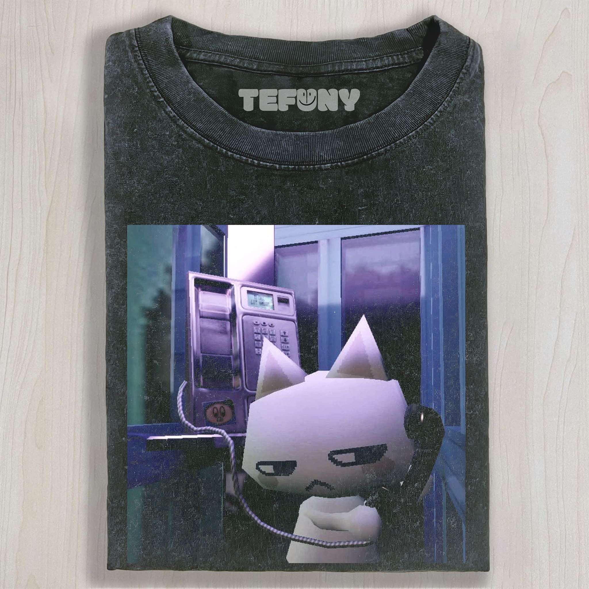 Y2K CAT IS ON THE PHONE UNISEX TEE, TANK TOP, LAYERED LS, SWEATSHIRT & HOODIE