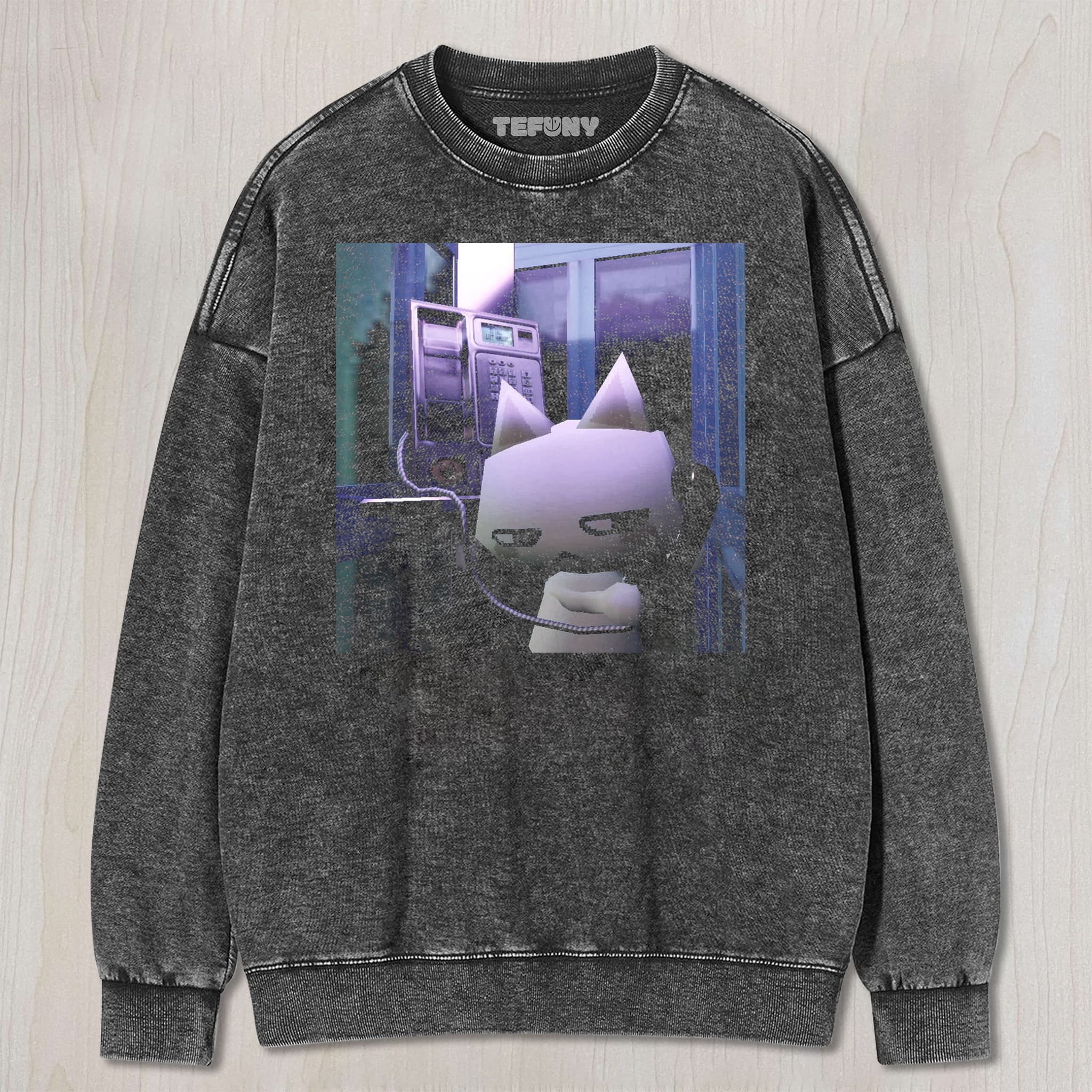 Y2K CAT IS ON THE PHONE UNISEX TEE, TANK TOP, LAYERED LS, SWEATSHIRT & HOODIE