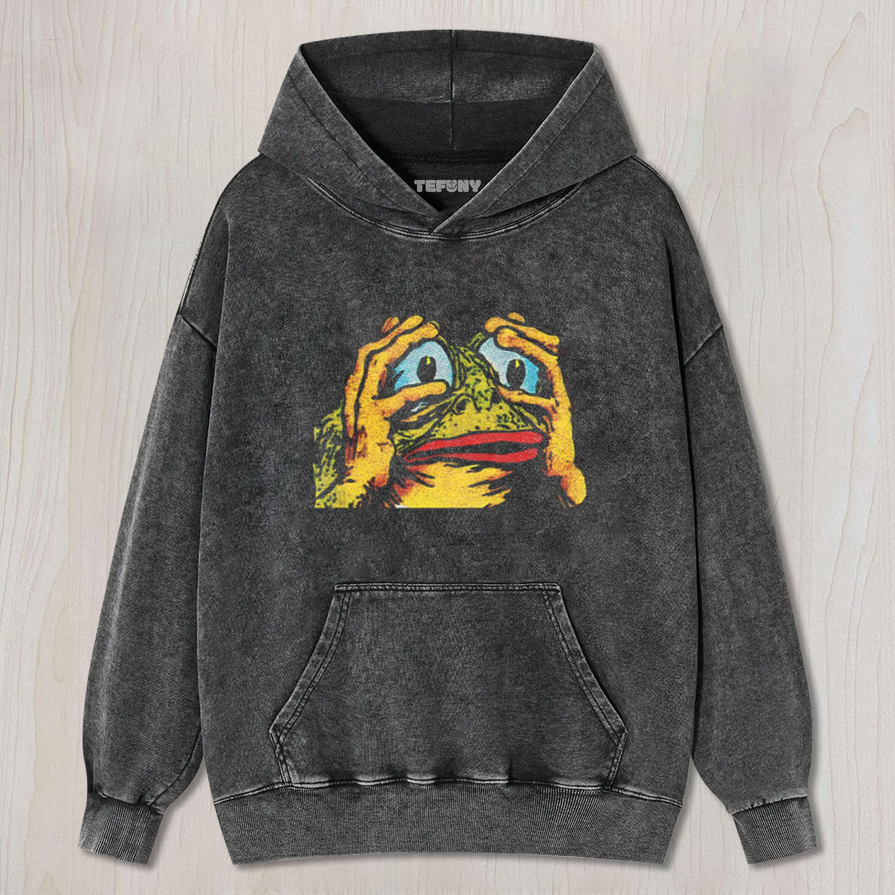 TOKYOCANVAS BIG-EYED FROG WASHED T-SHIRT