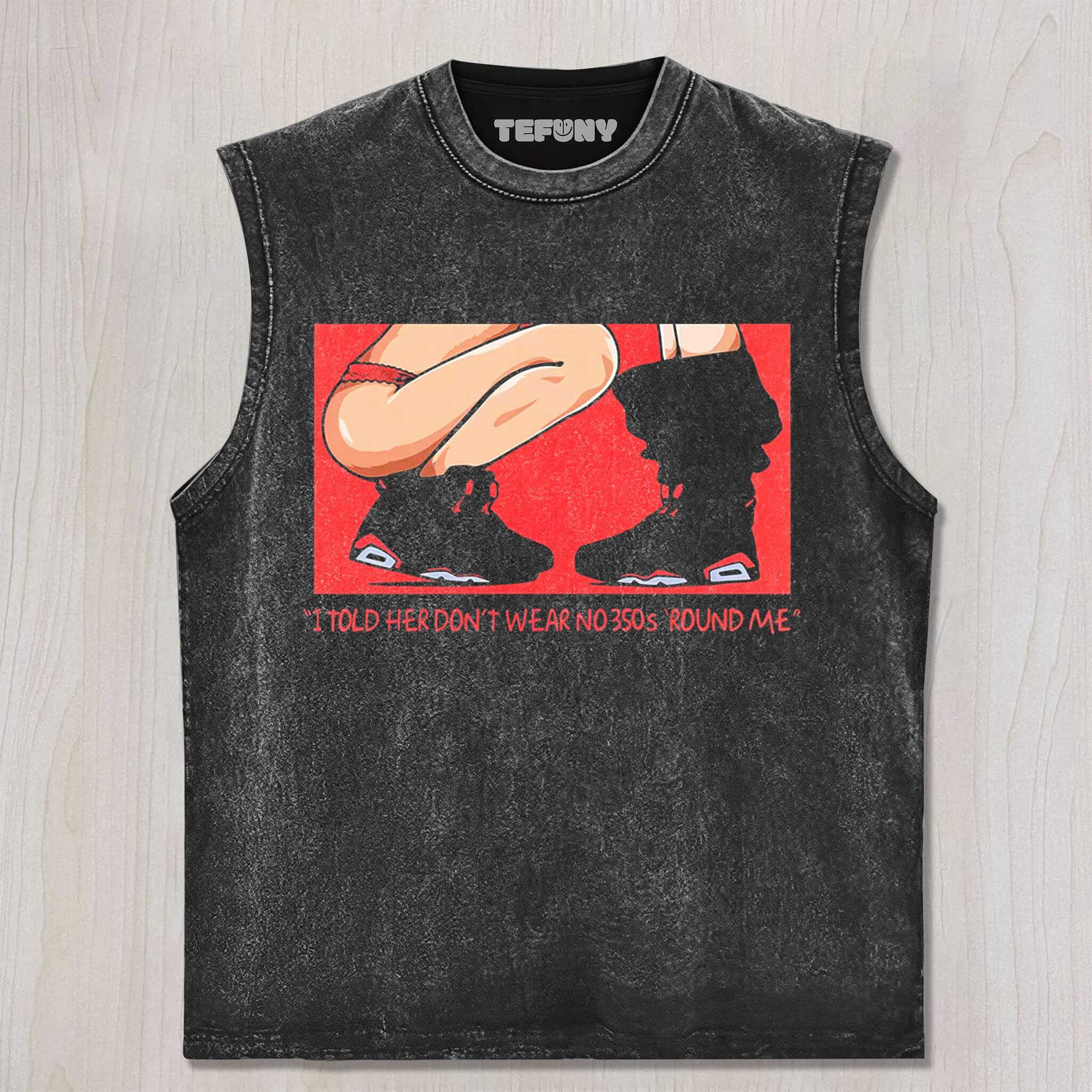 COUPLE WEARING AJ T-SHIRT