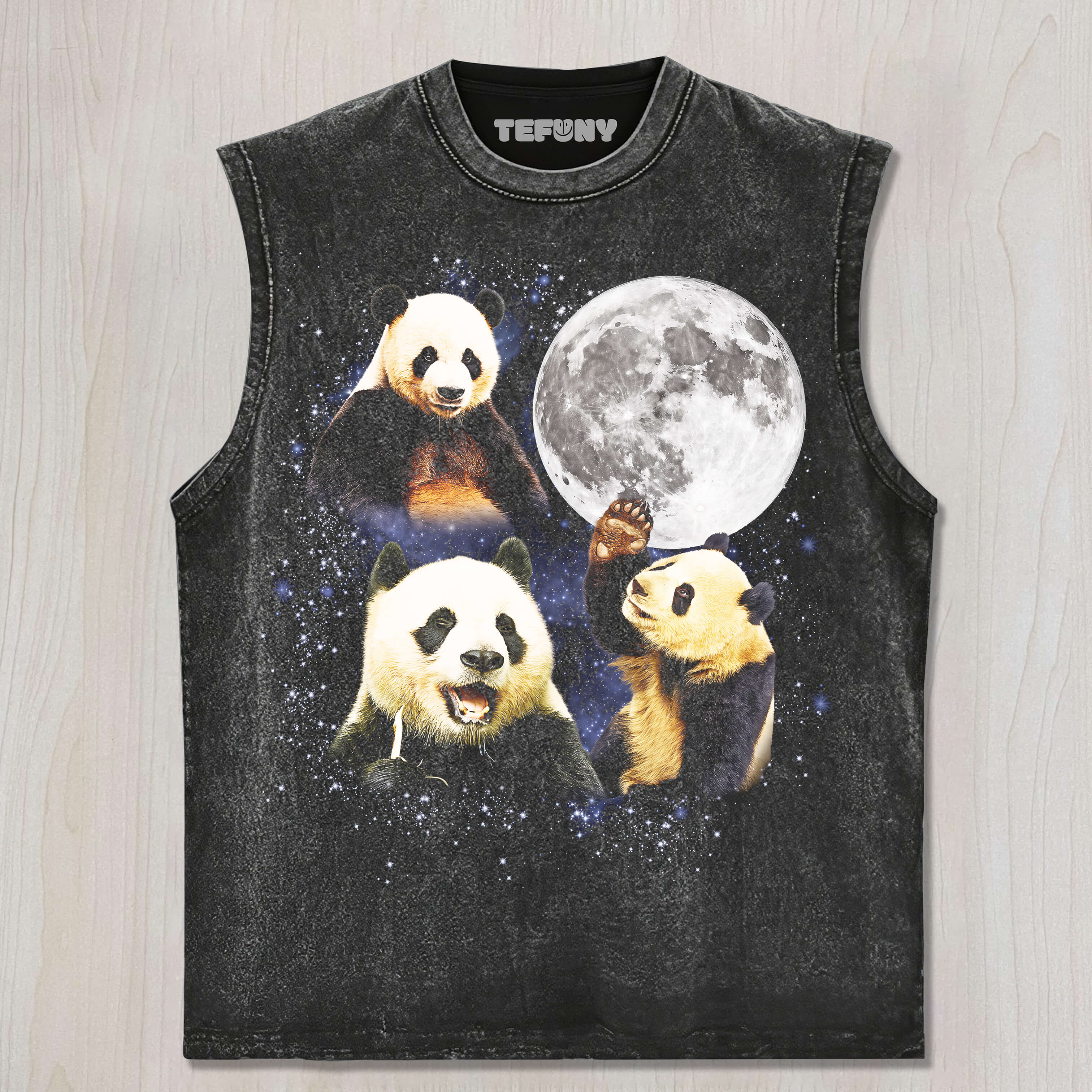 THREE PANDA MOON UNISEX TEE, TANK TOP, LAYERED LS, SWEATSHIRT & HOODIE