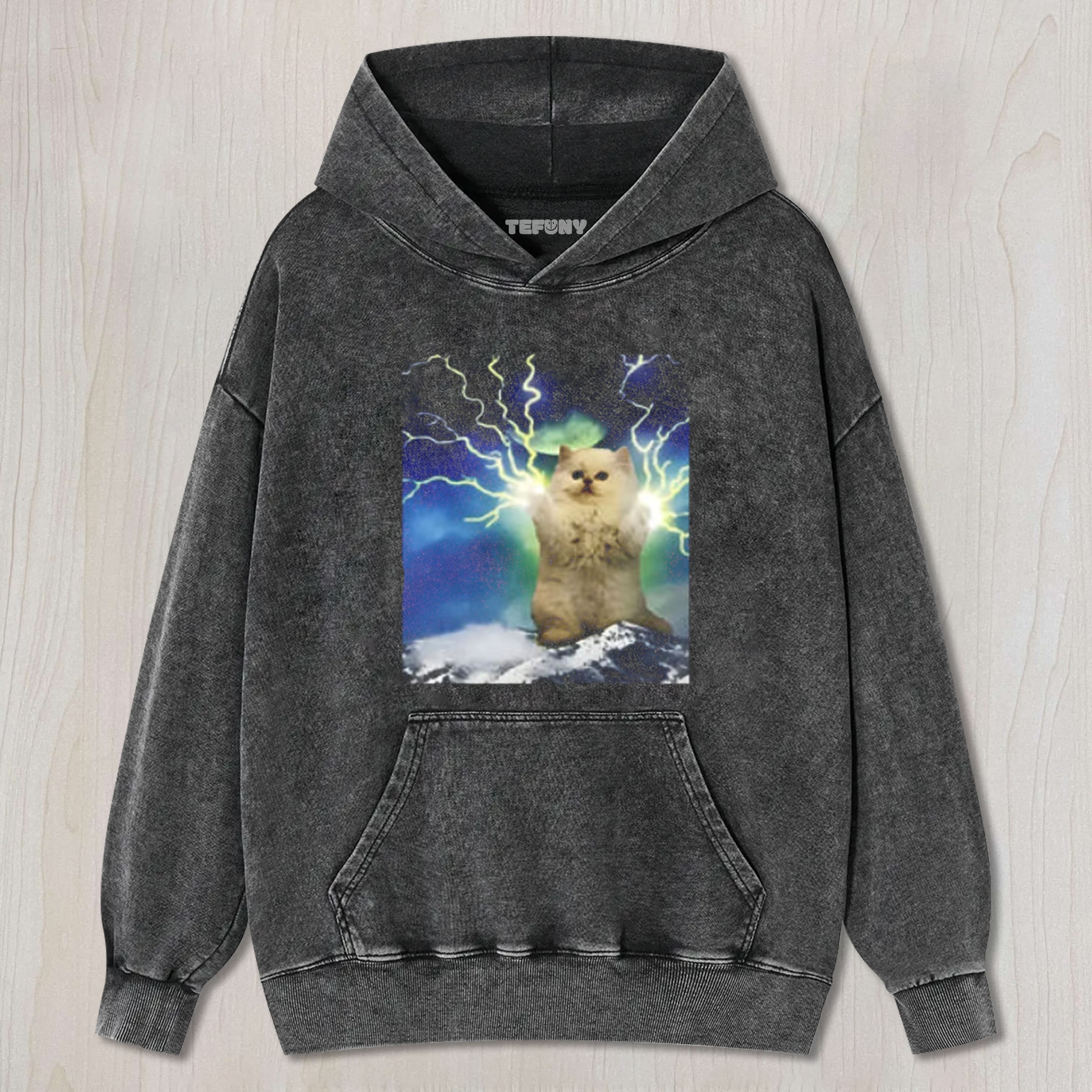 TOKYOCANVAS LIGHTNING CAT WASHED TEE & SWEAT & HOOD