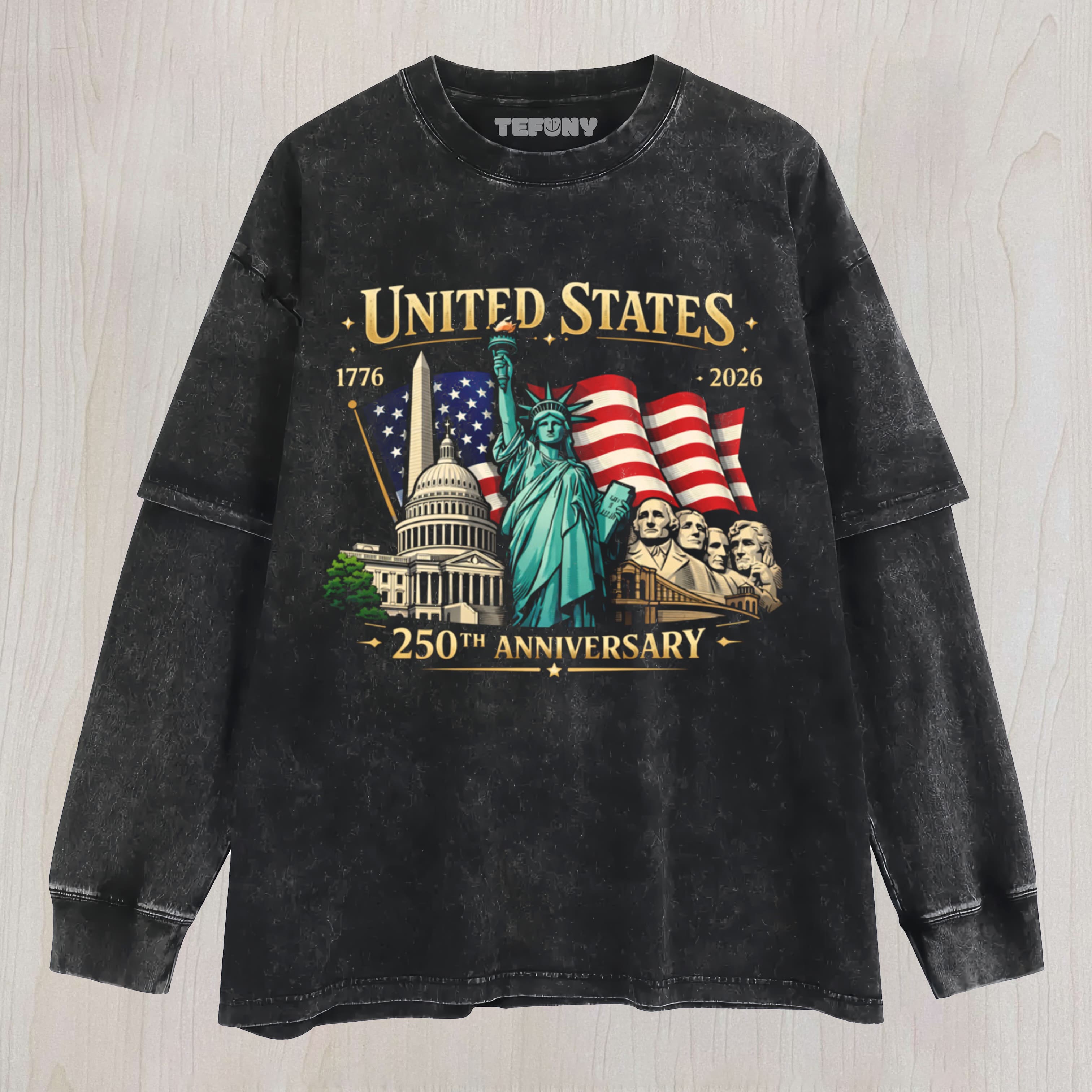 1776-2026-PATRIOTIC UNISEX TEE, TANK TOP, LAYERED LS, SWEATSHIRT & HOODIE