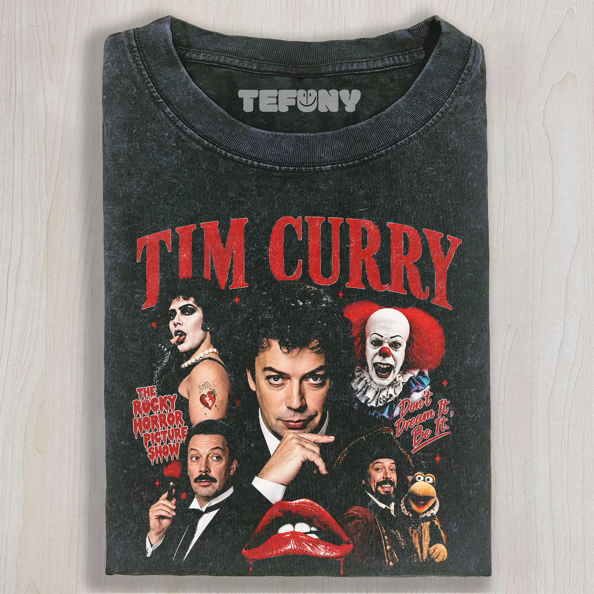 TIM CURRY V8 UNISEX TEE, TANK TOP, LAYERED LS, SWEATSHIRT & HOODIE