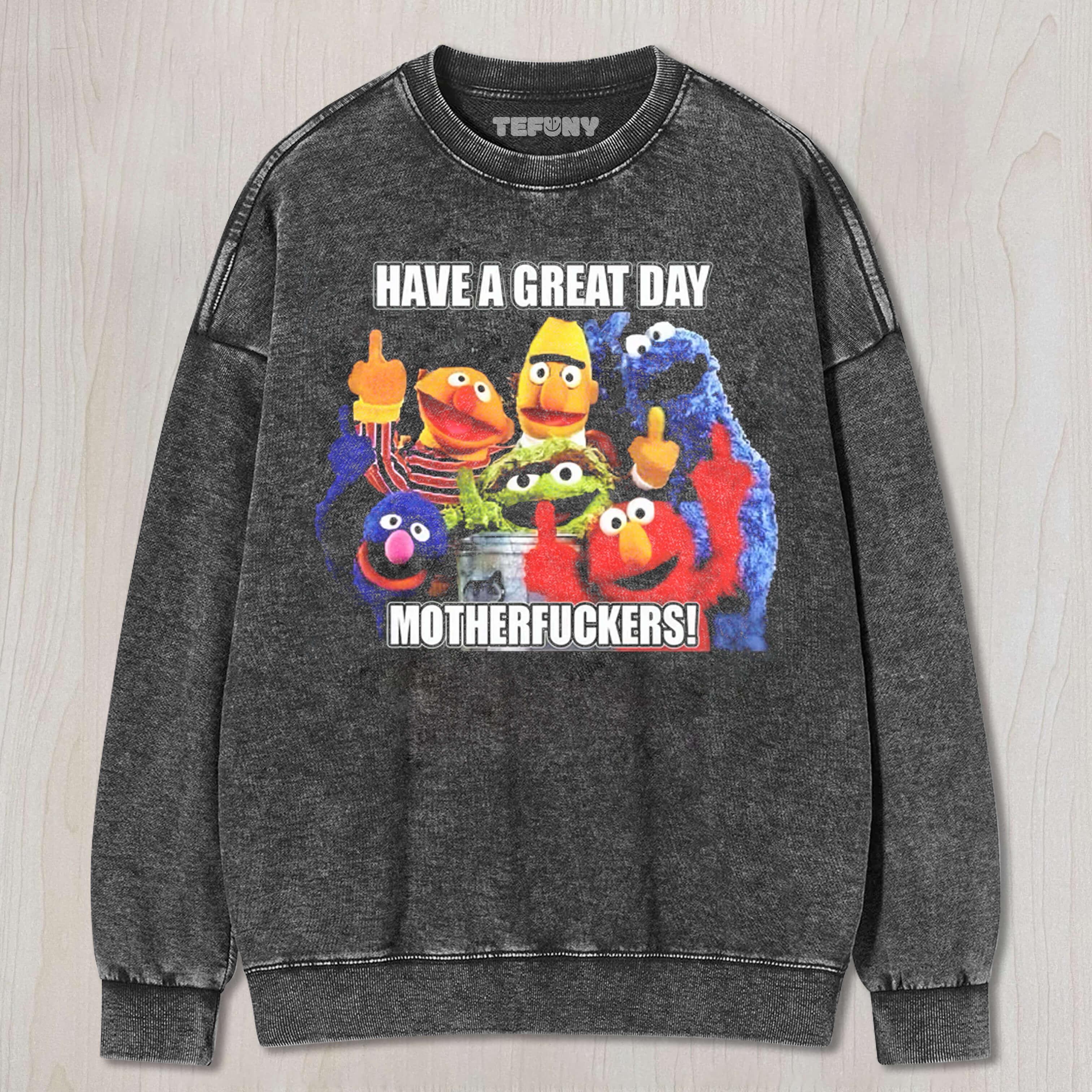 SESAME STREET GIVES THE MIDDLE FINGER TEE & SWEAT & HOOD