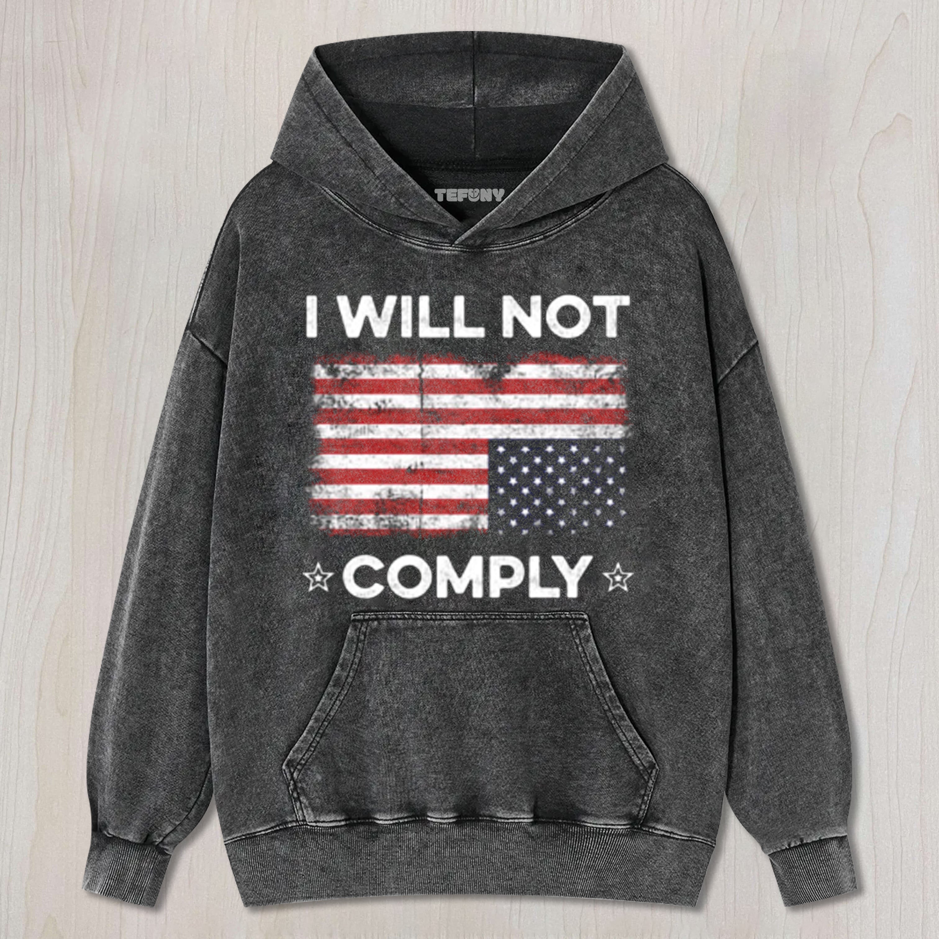 I Will Not Comply Upside Down USA Flag Fun American Flag TEE & SWEAT & HOOD