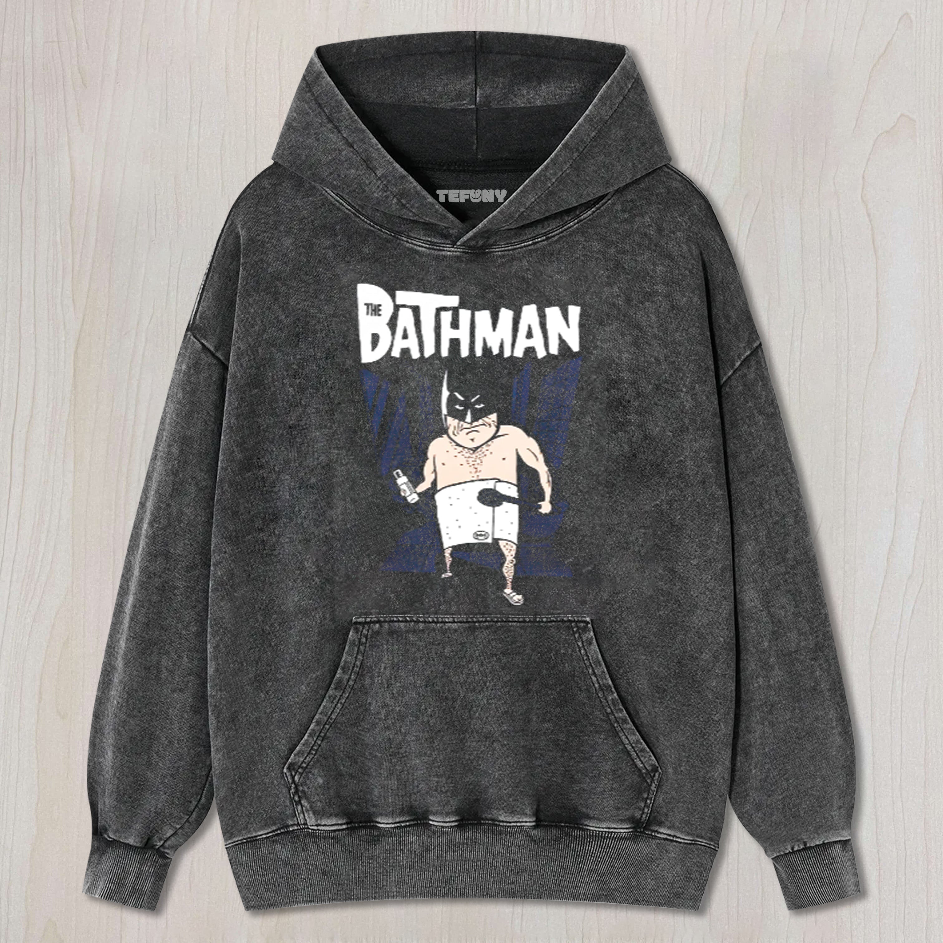 THE BATHMAN SUPERHERO PARODY VINTAGE WASHED TEE & SWEAT & HOOD