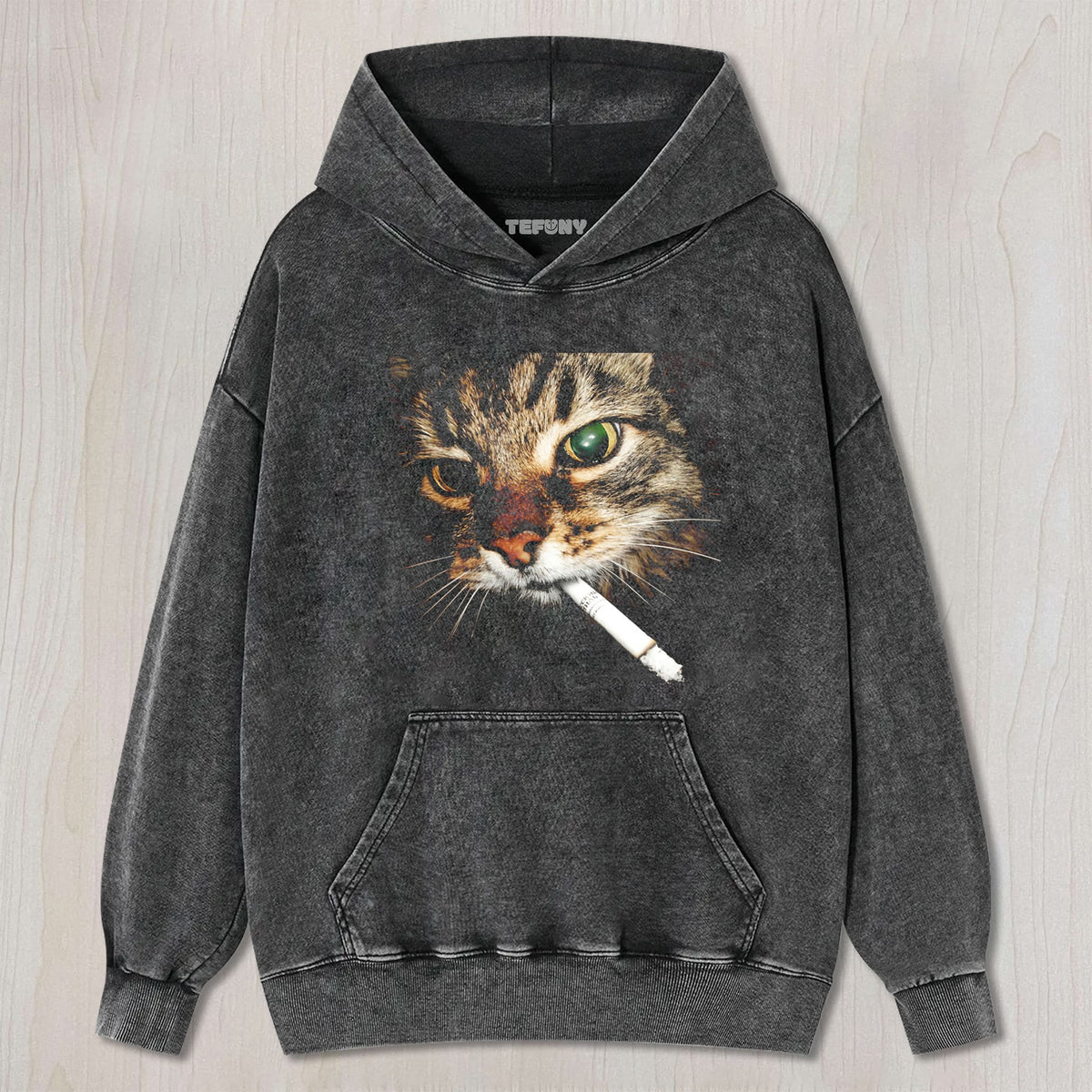 WASHED COTTON CAT T-SHIRT