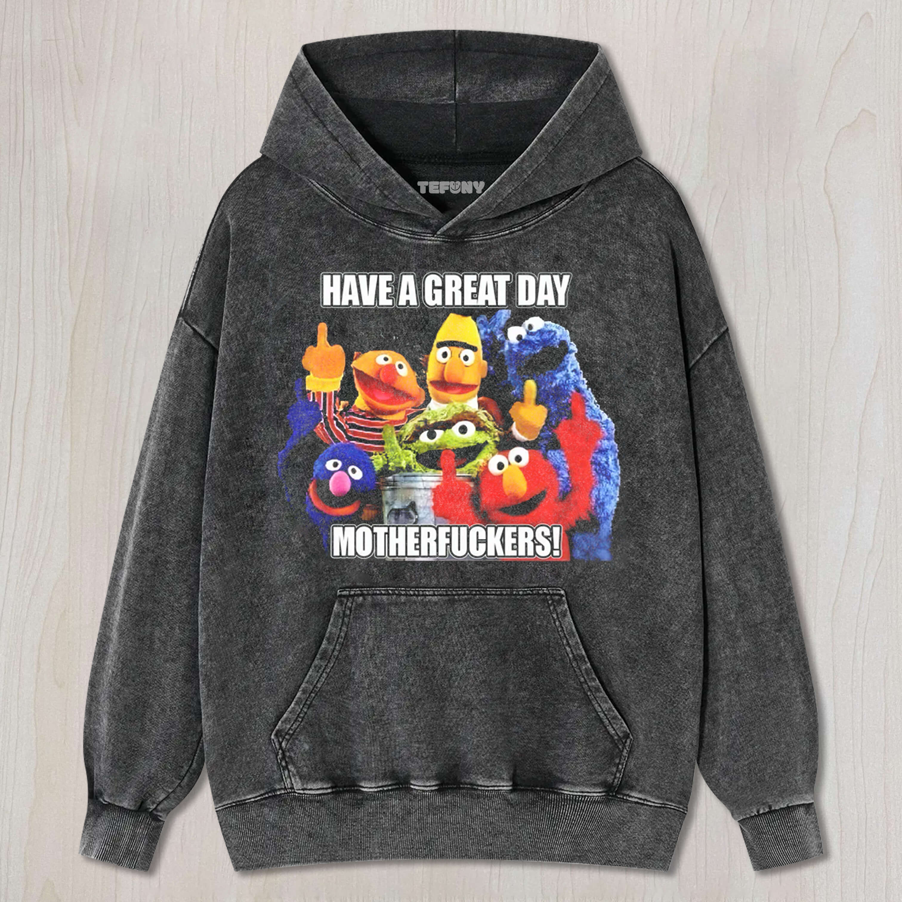 SESAME STREET GIVES THE MIDDLE FINGER TEE & SWEAT & HOOD