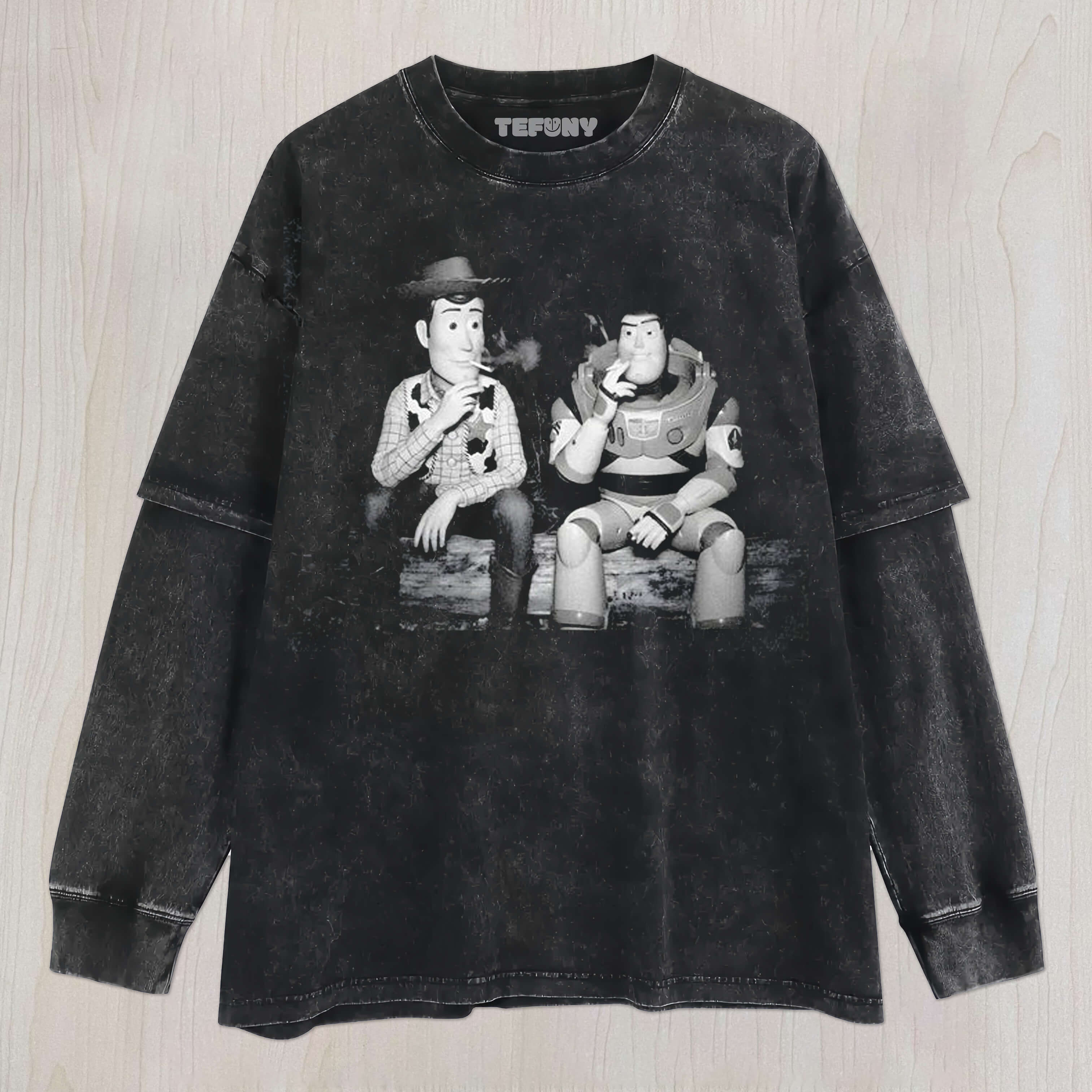 FUNNY TOY STORY WOODY & BUZZ SMOKING TEE & SWEAT & HOOD