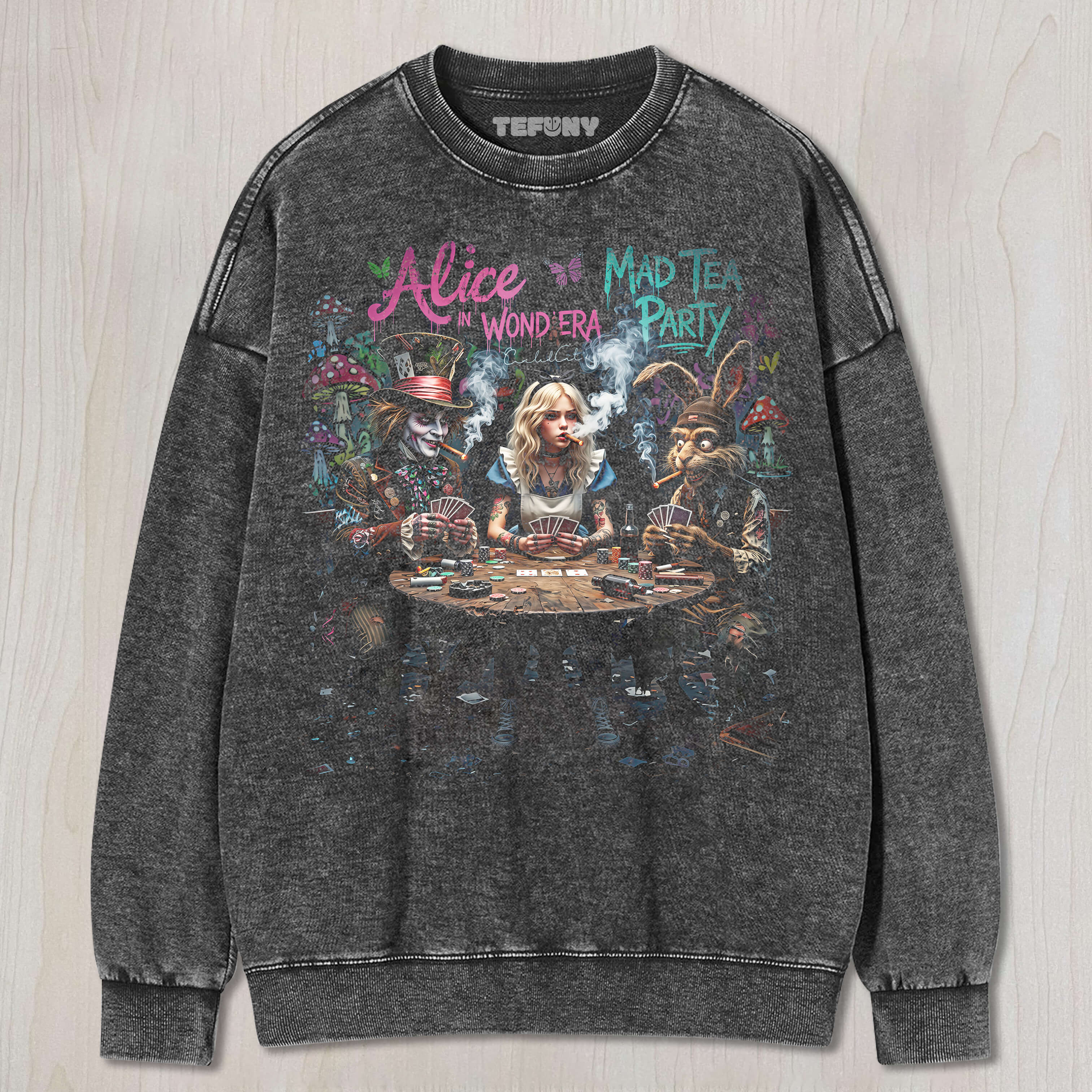 ALICE IN WONDERLAND TEA PARTY UNISEX TEE, TANK TOP, LAYERED LS, SWEATSHIRT & HOODIE