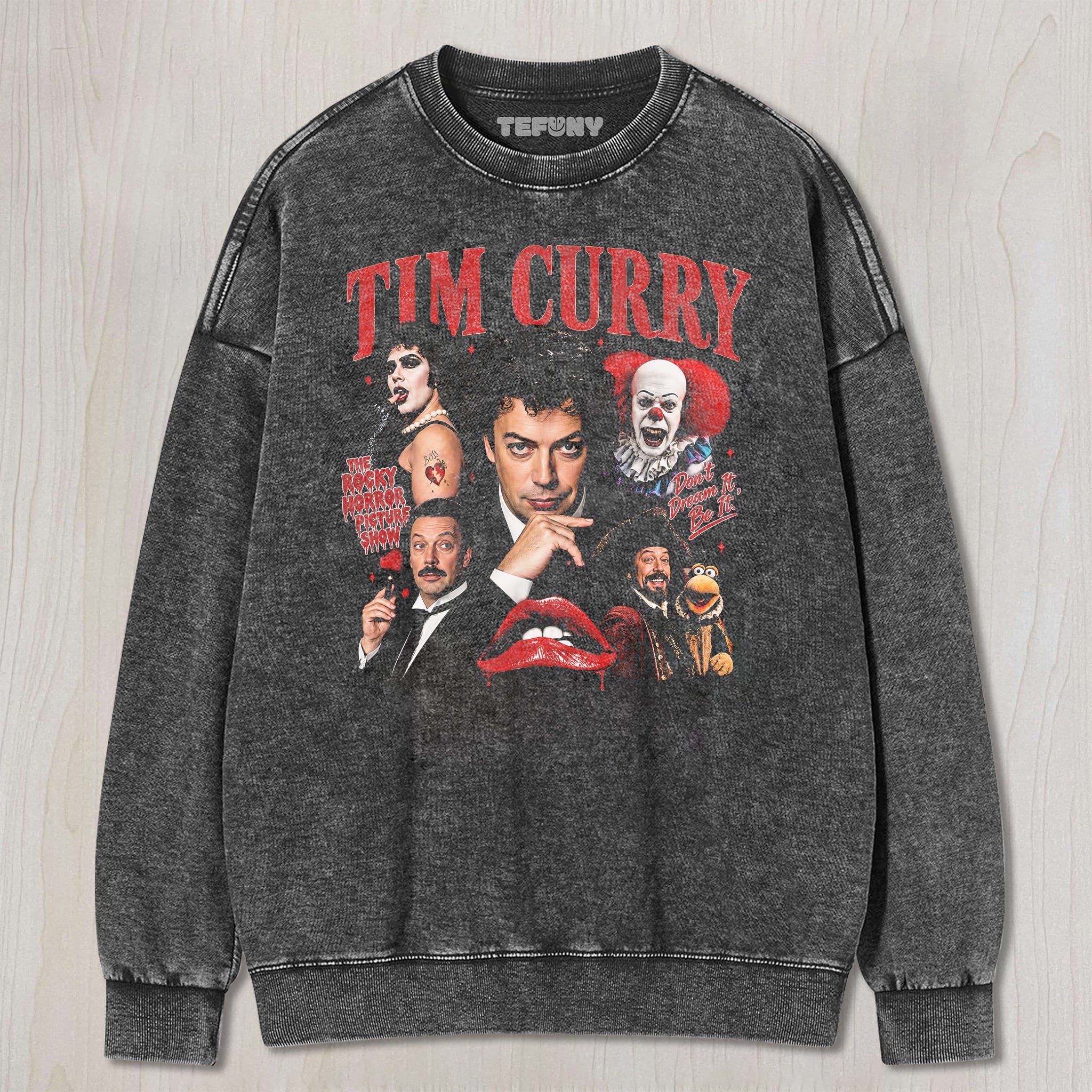 TIM CURRY V8 UNISEX TEE, TANK TOP, LAYERED LS, SWEATSHIRT & HOODIE