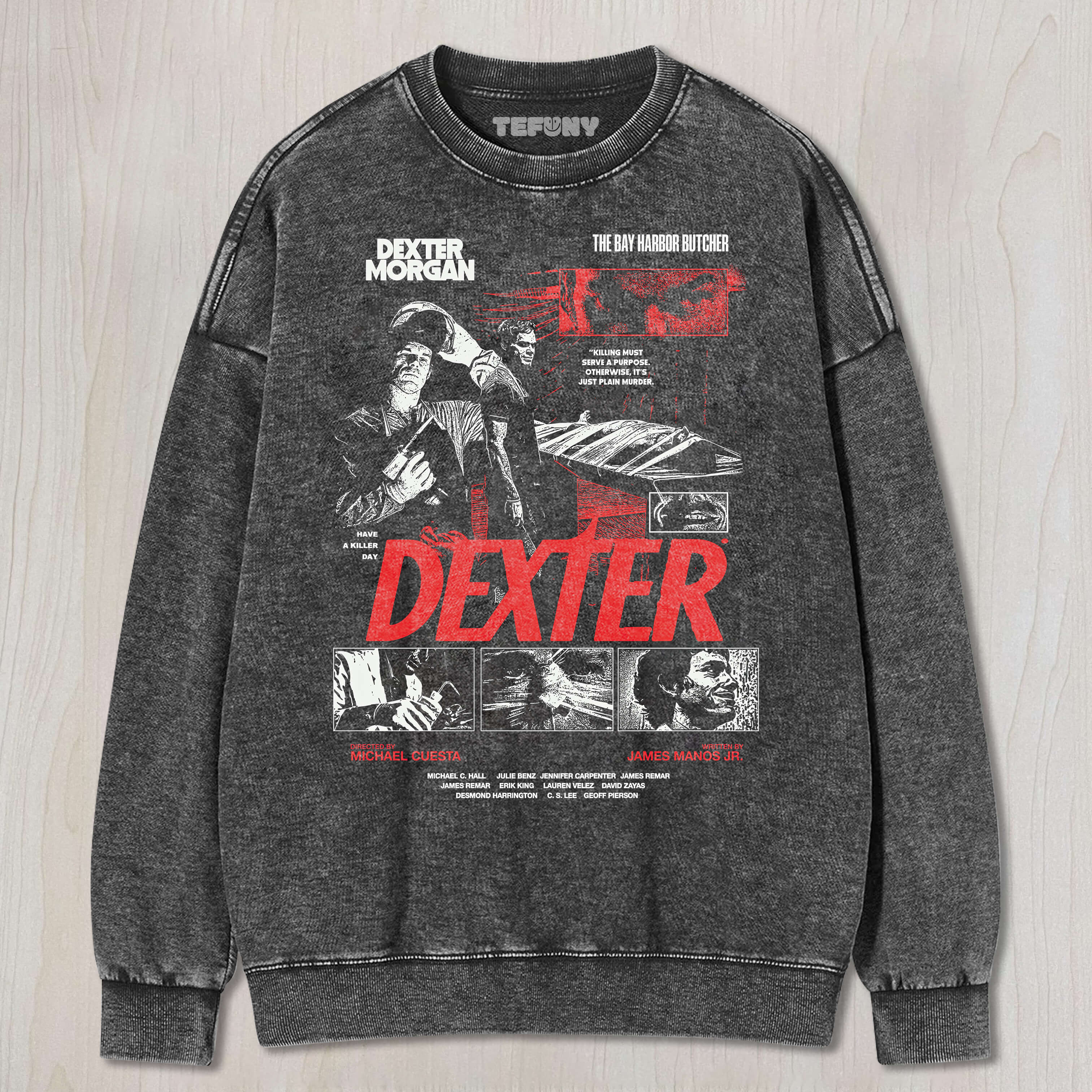 DEXTER UNISEX TEE, TANK TOP, LAYERED LS, SWEATSHIRT & HOODIE