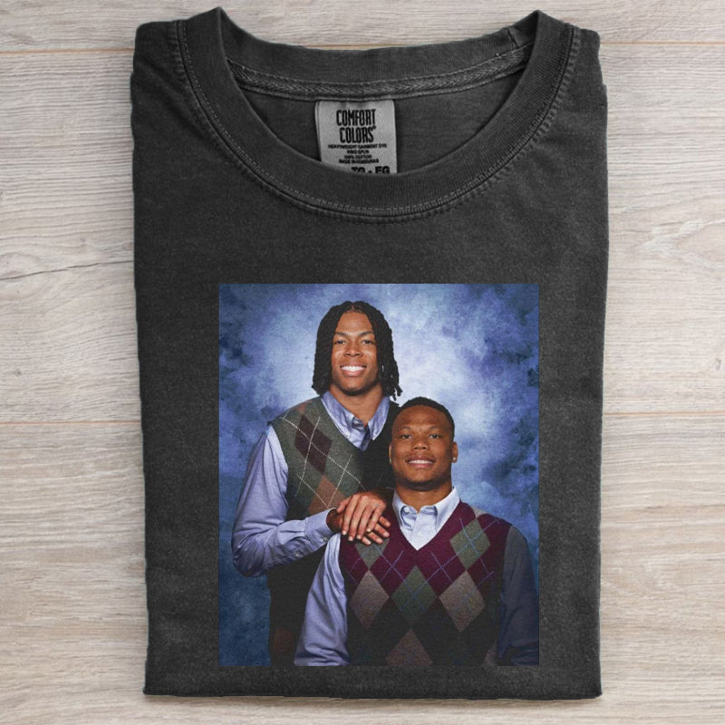 DETROIT FOOTBALL DAVID&JAHMYR STEP BROTHERS UNISEX T-SHIRT